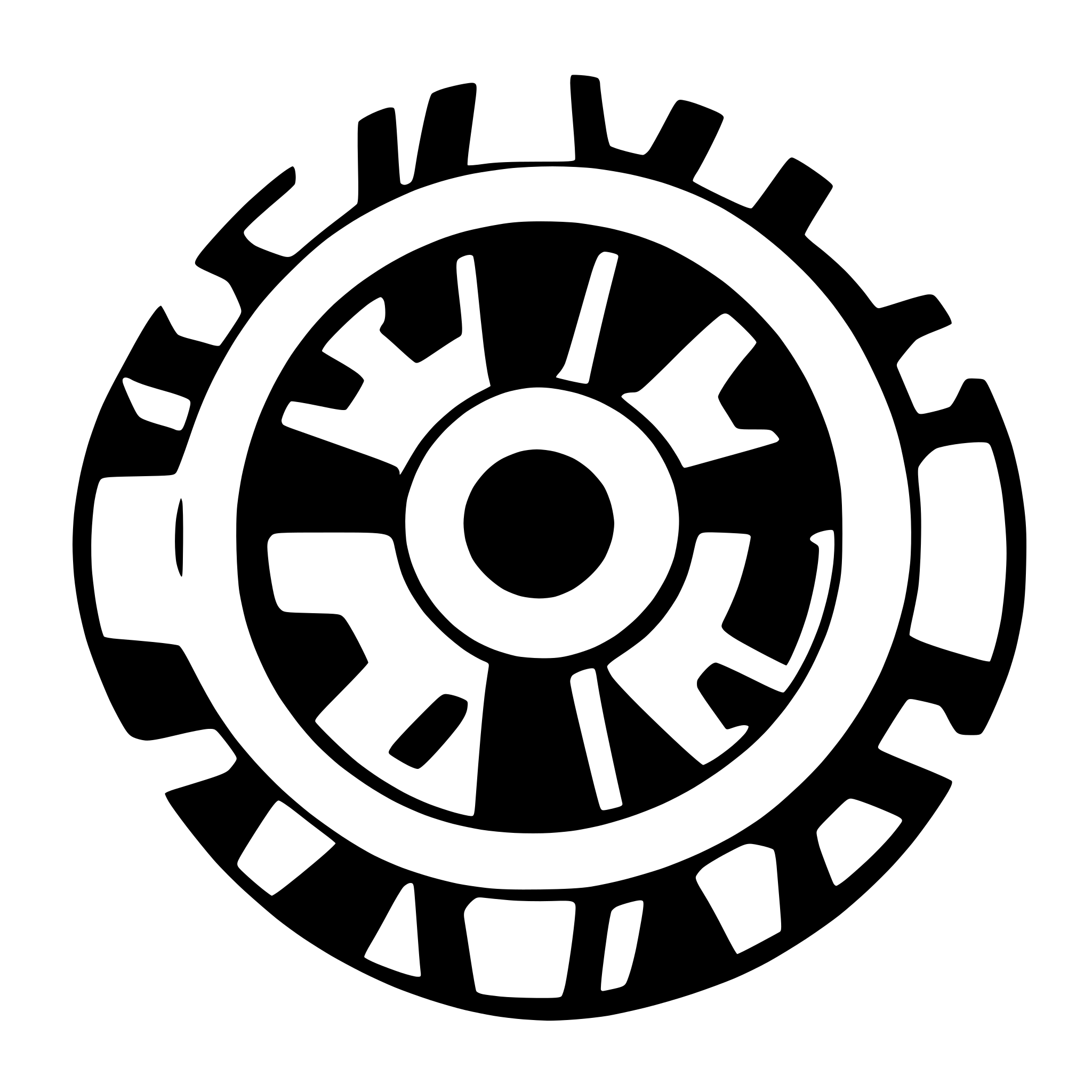 AI-generated SVG of a A icon that looks like a gear wheel and a disc