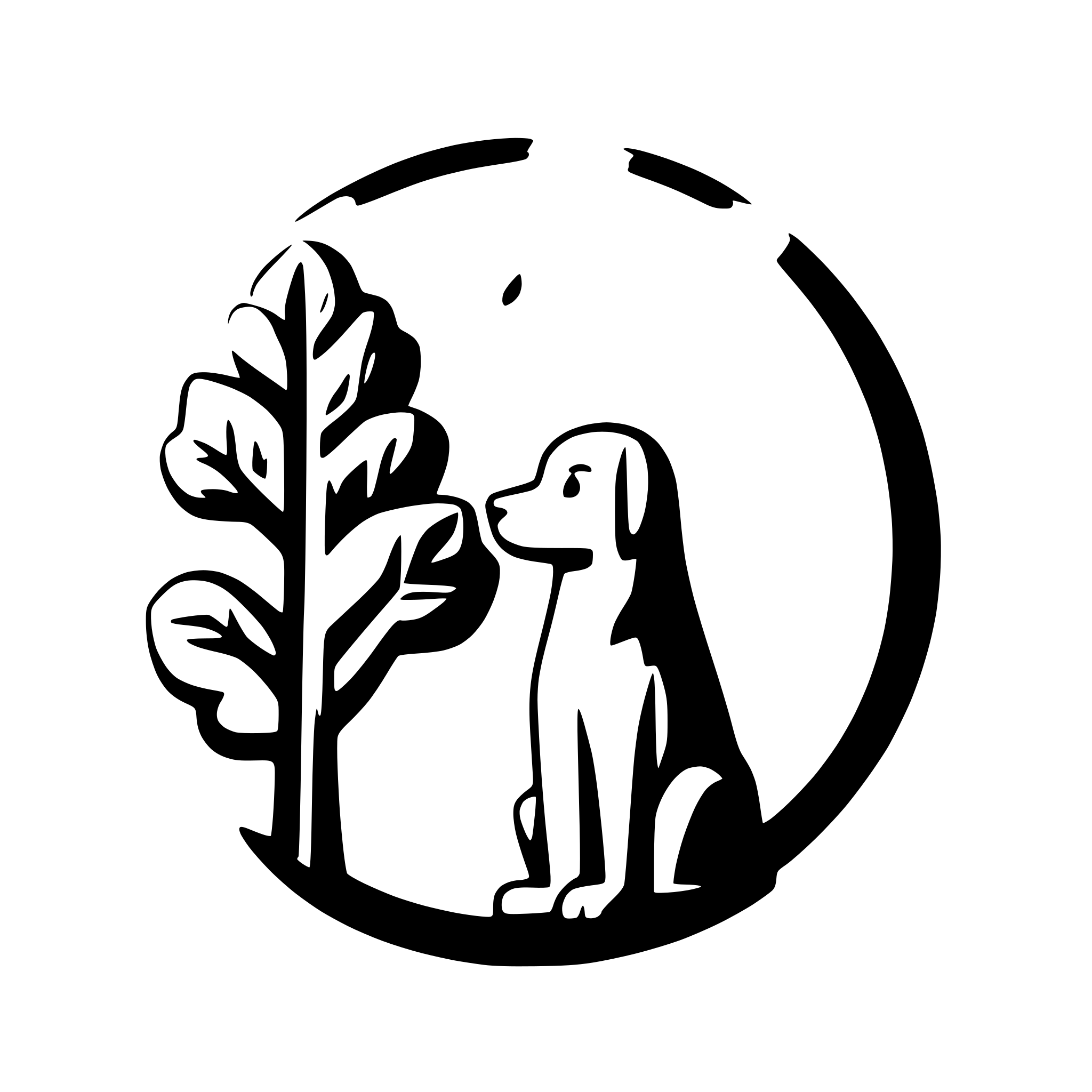 AI-generated SVG of a A dog sitting and looking at a tree