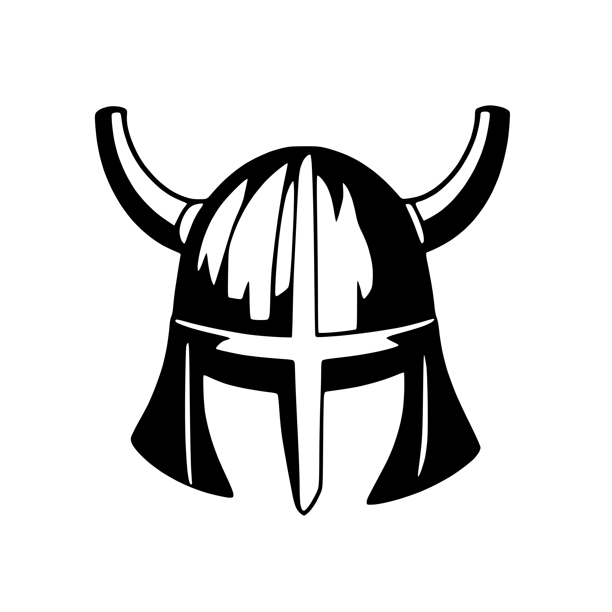 AI-generated SVG of 'viking helmet with crossed axes'