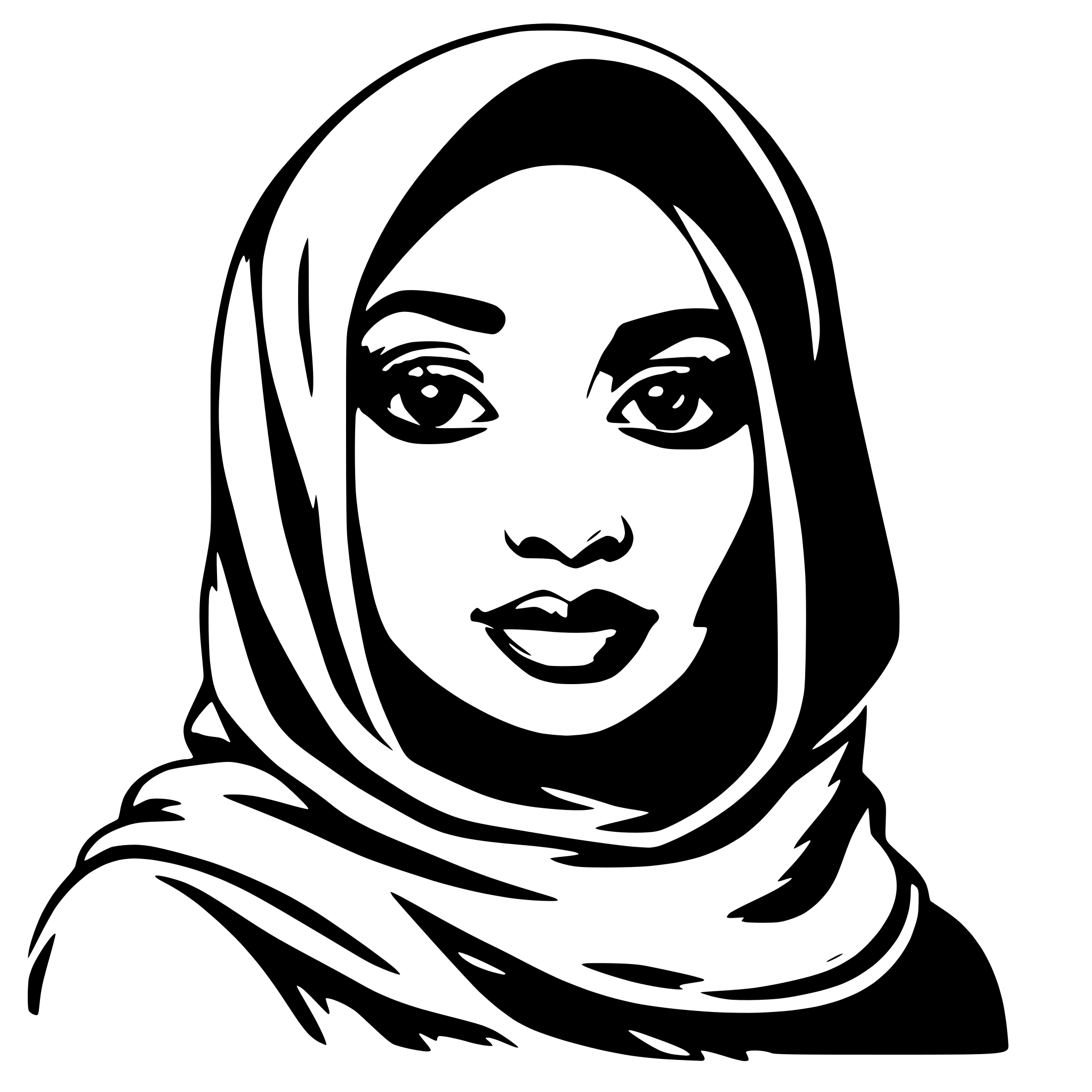 AI-generated SVG of 'african woman in hijab'