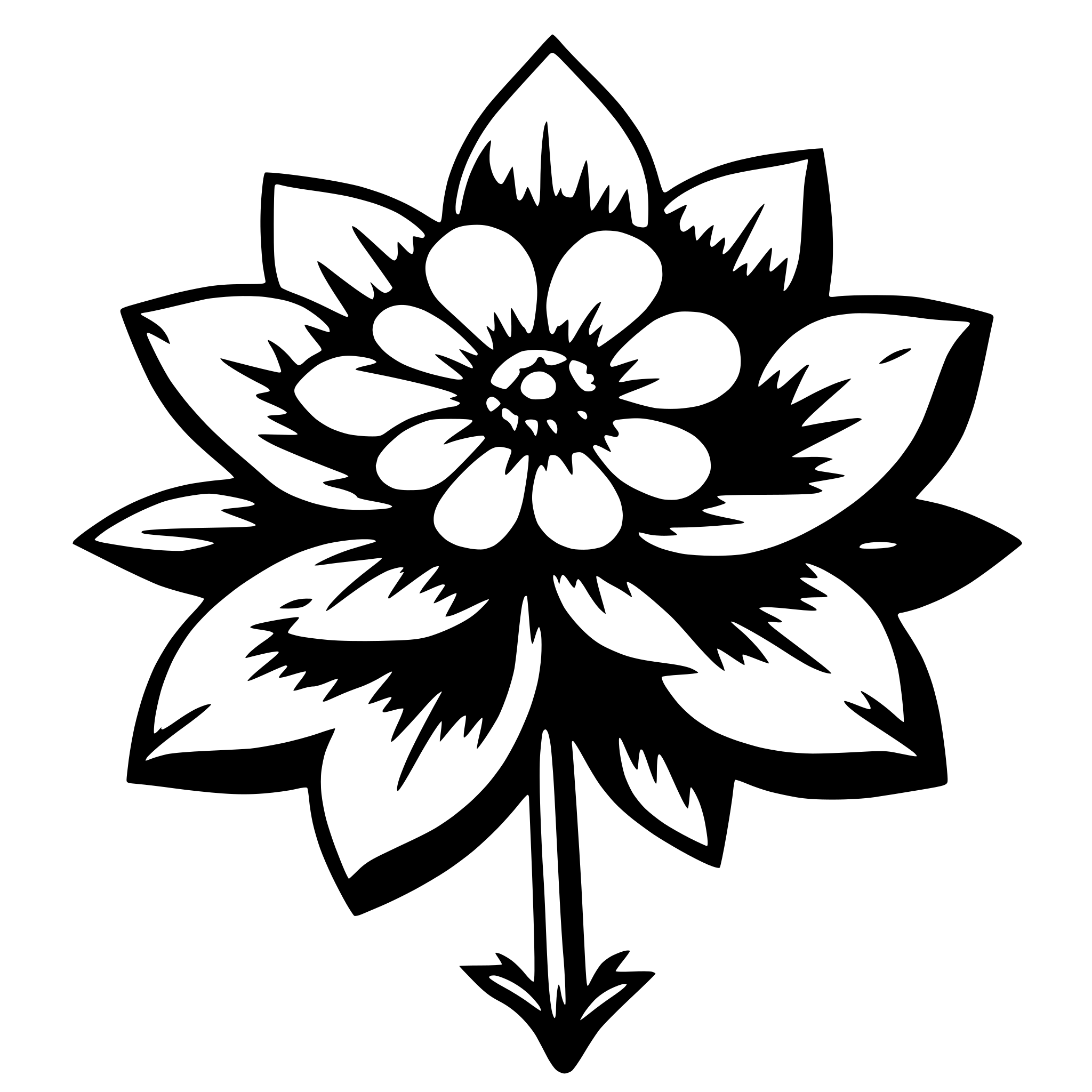 AI-generated SVG of 'symetrical basic flower'