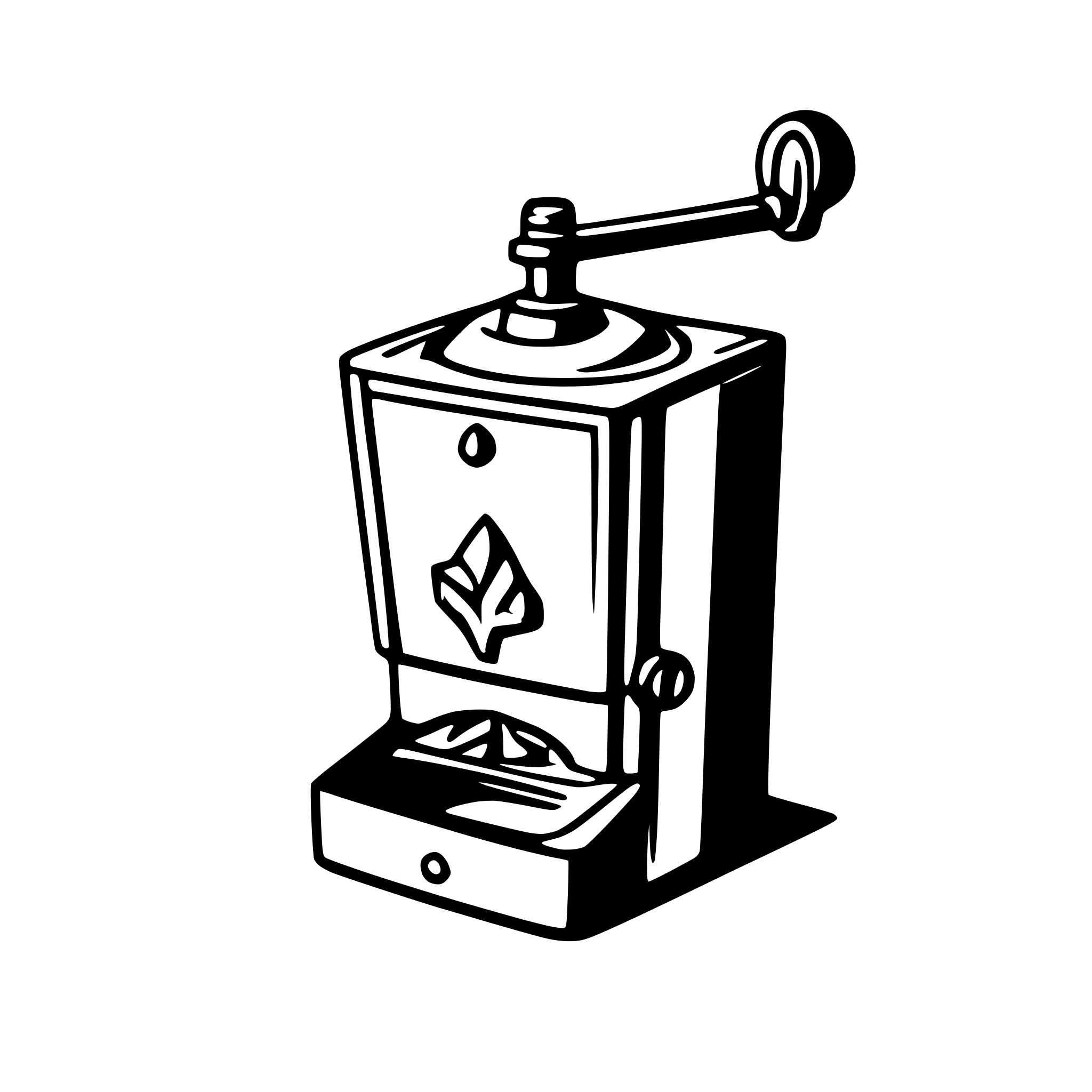 AI-generated SVG of a funny looking coffee grinder