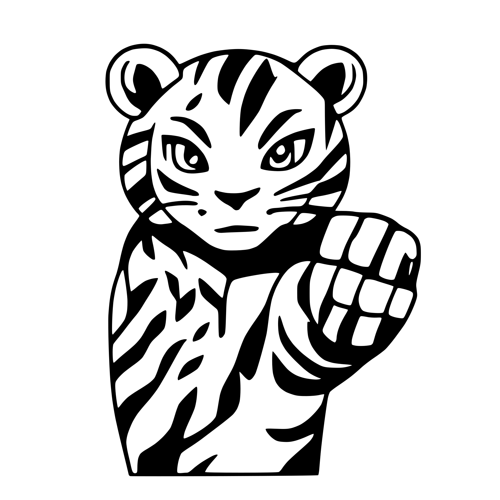 AI-generated SVG of a Mad tiger with its claws out