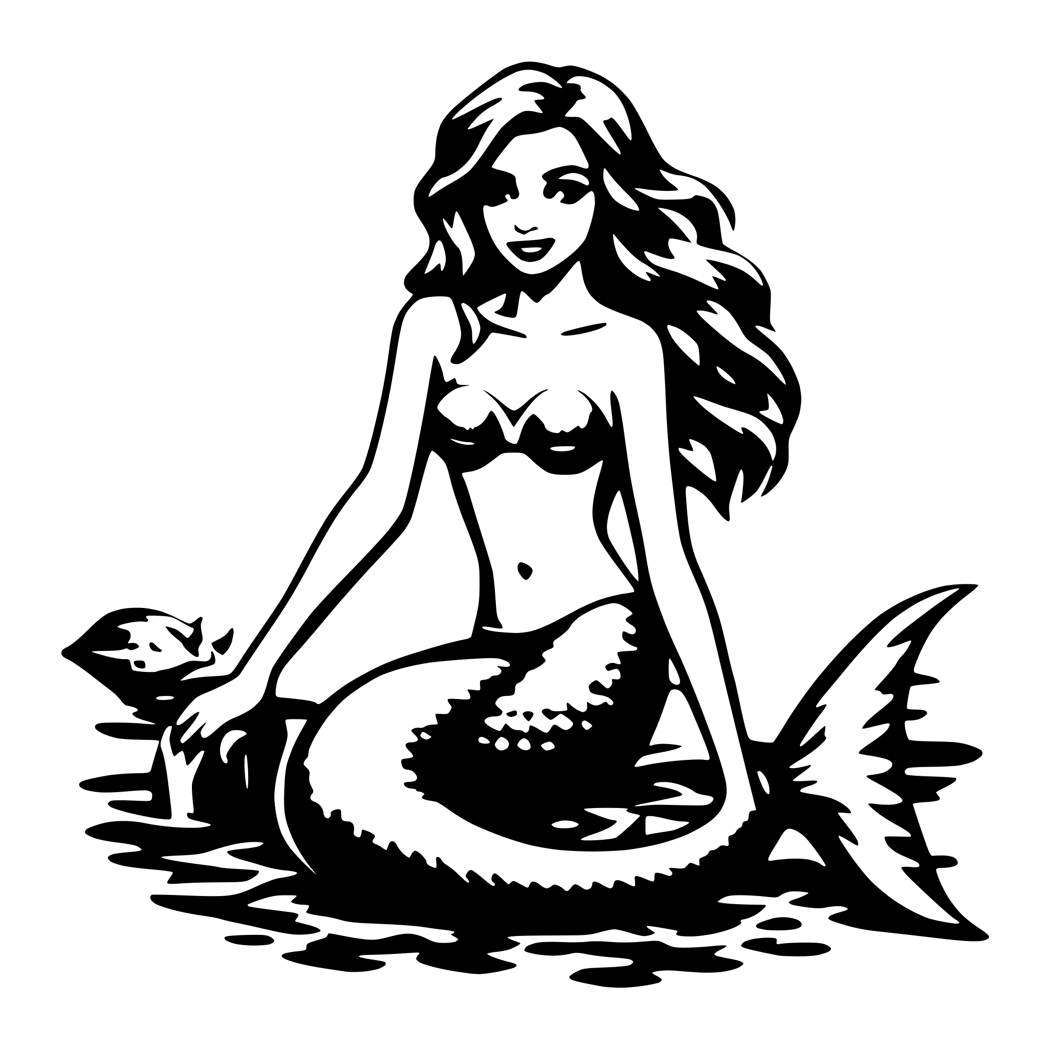 AI-generated SVG of a sexy mermaid