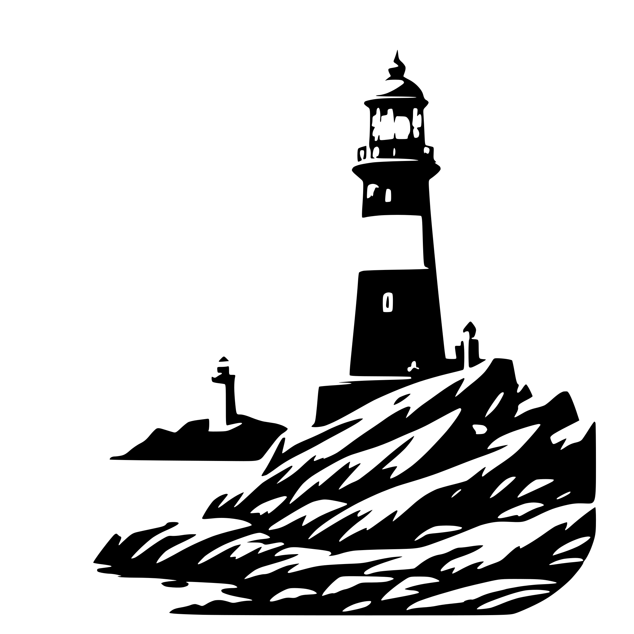 AI-generated SVG of a A lighthouse on a rocky shore