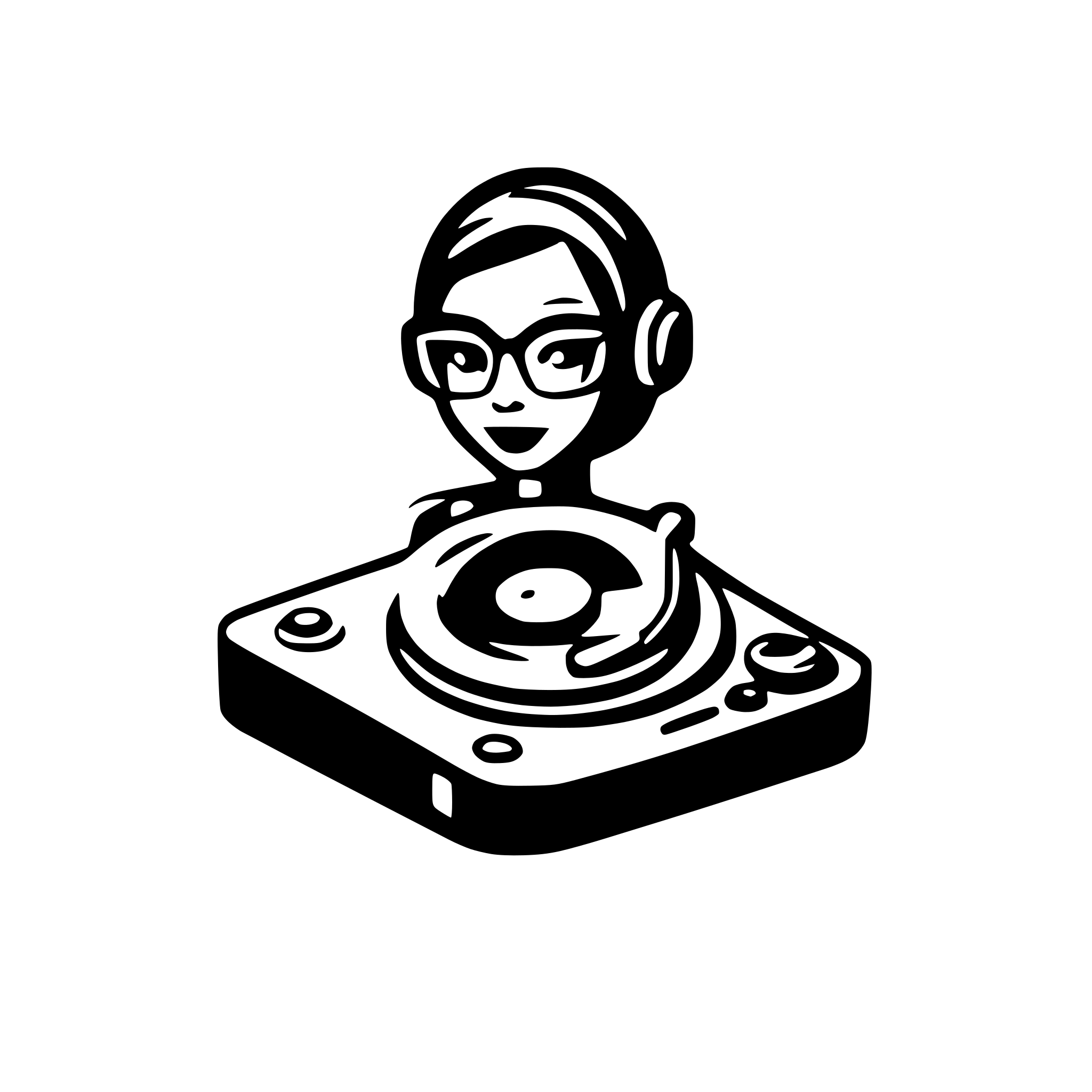 AI-generated SVG of 'DJ como un icono basico'