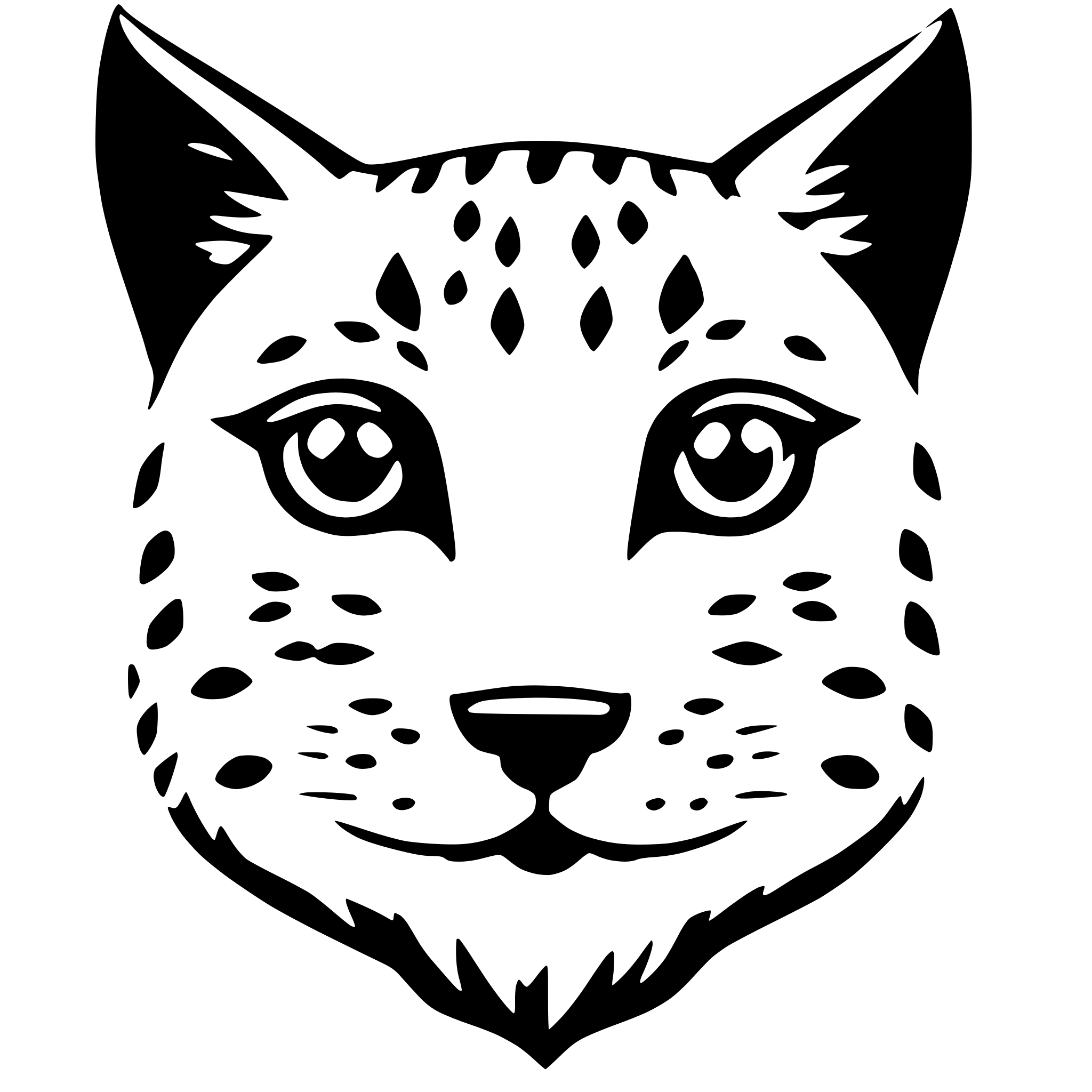 AI-generated SVG of 'simplified baby lynx face cute'