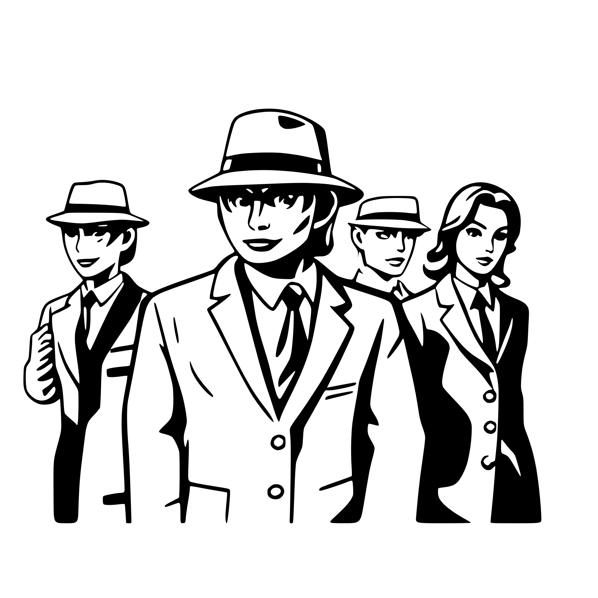 AI-generated SVG of 'gruppo di mafiosi italoamericani'