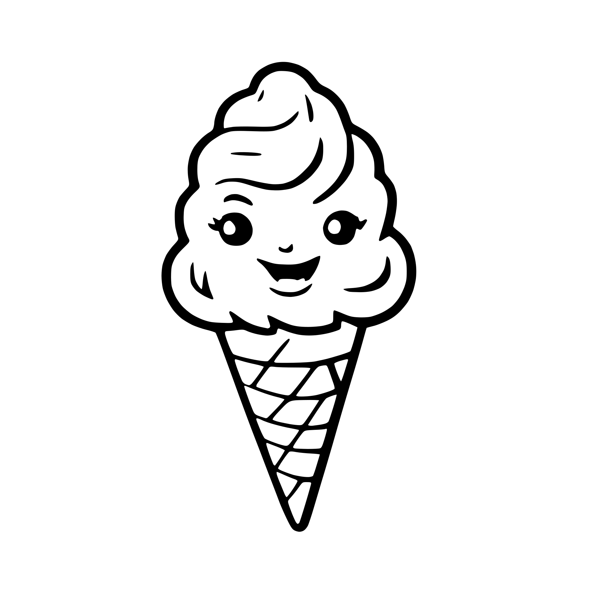 AI-generated SVG of a a cheerful sun holding an ice cream cone