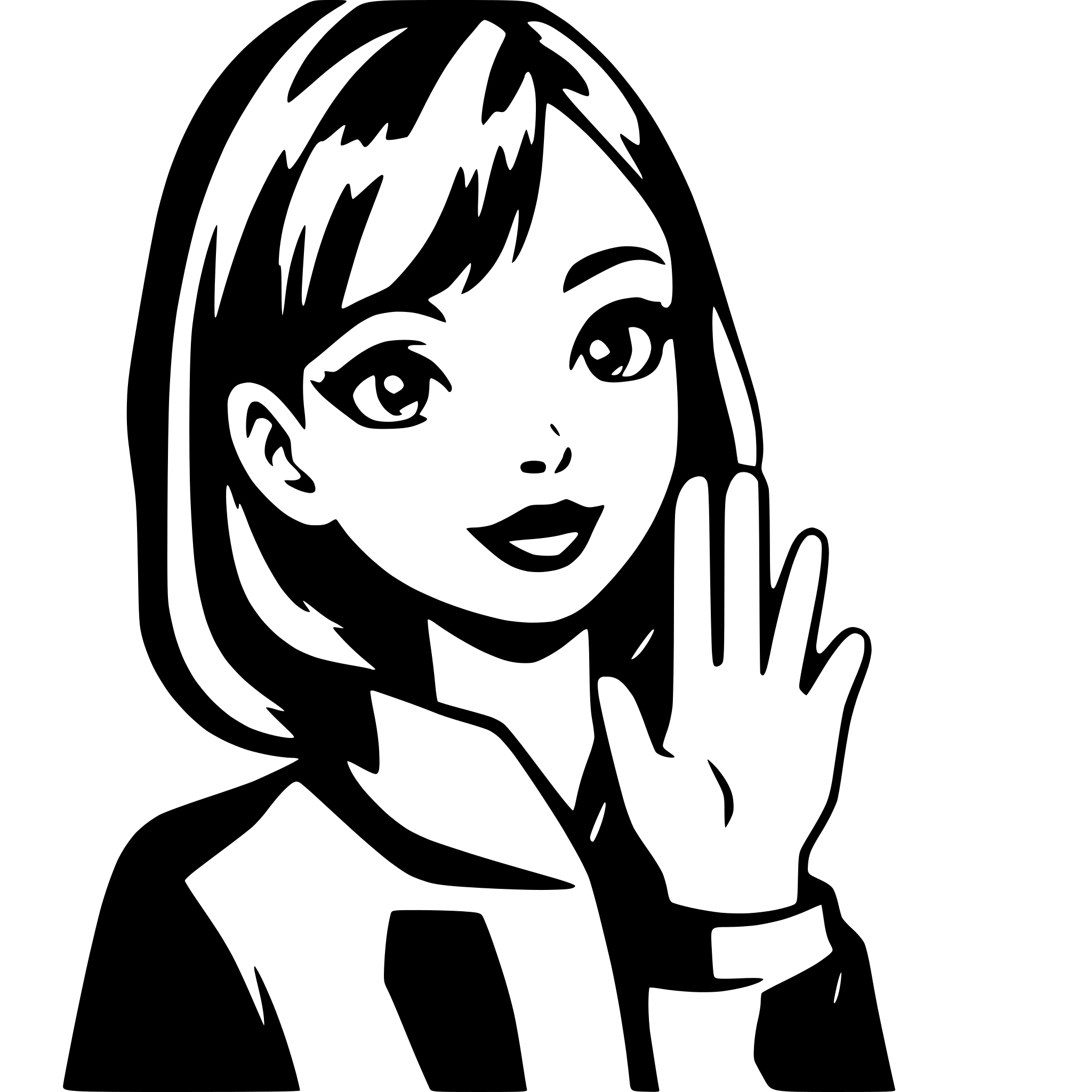 AI-generated SVG of a finger touching face