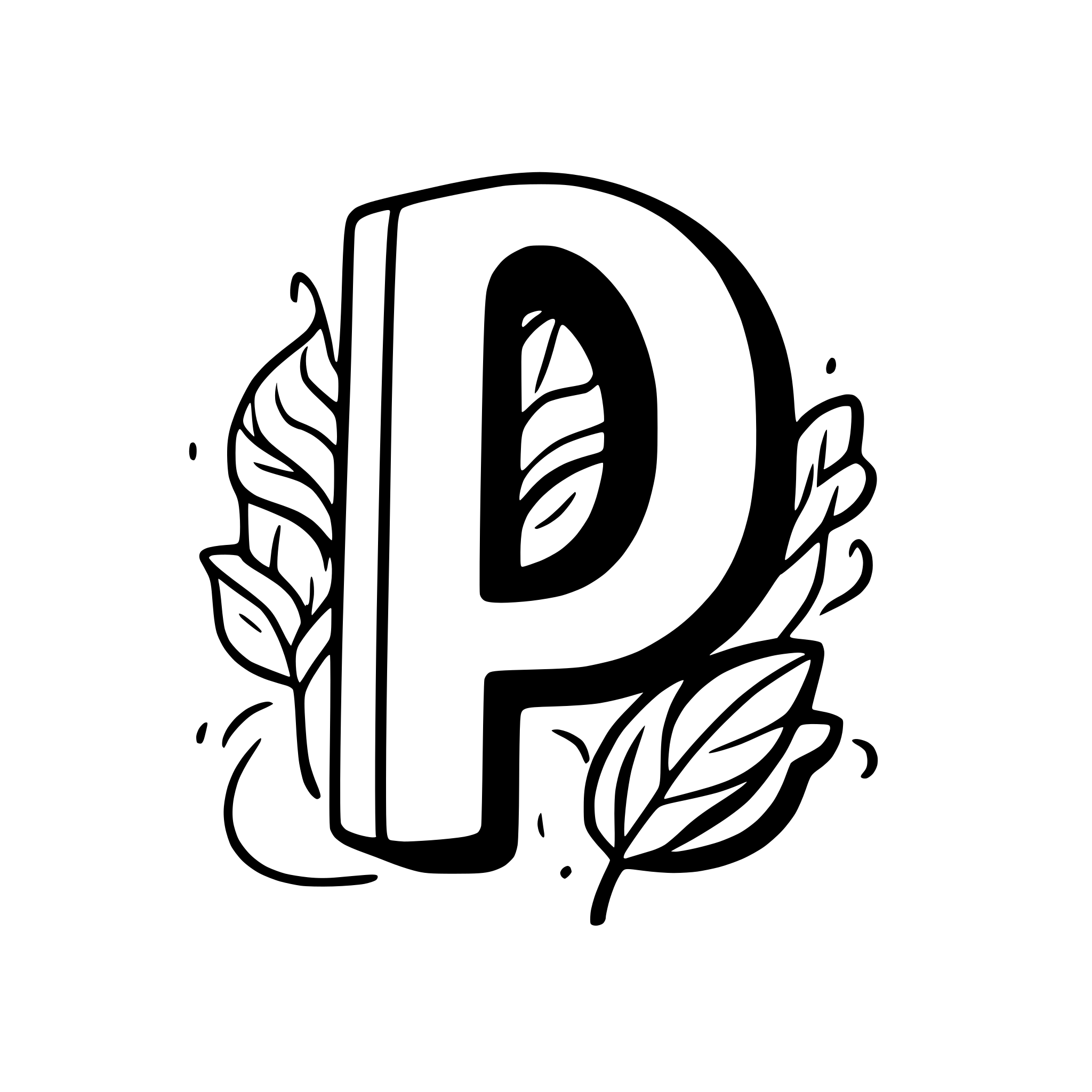 AI-generated SVG of a Letter P, simple and elegant.