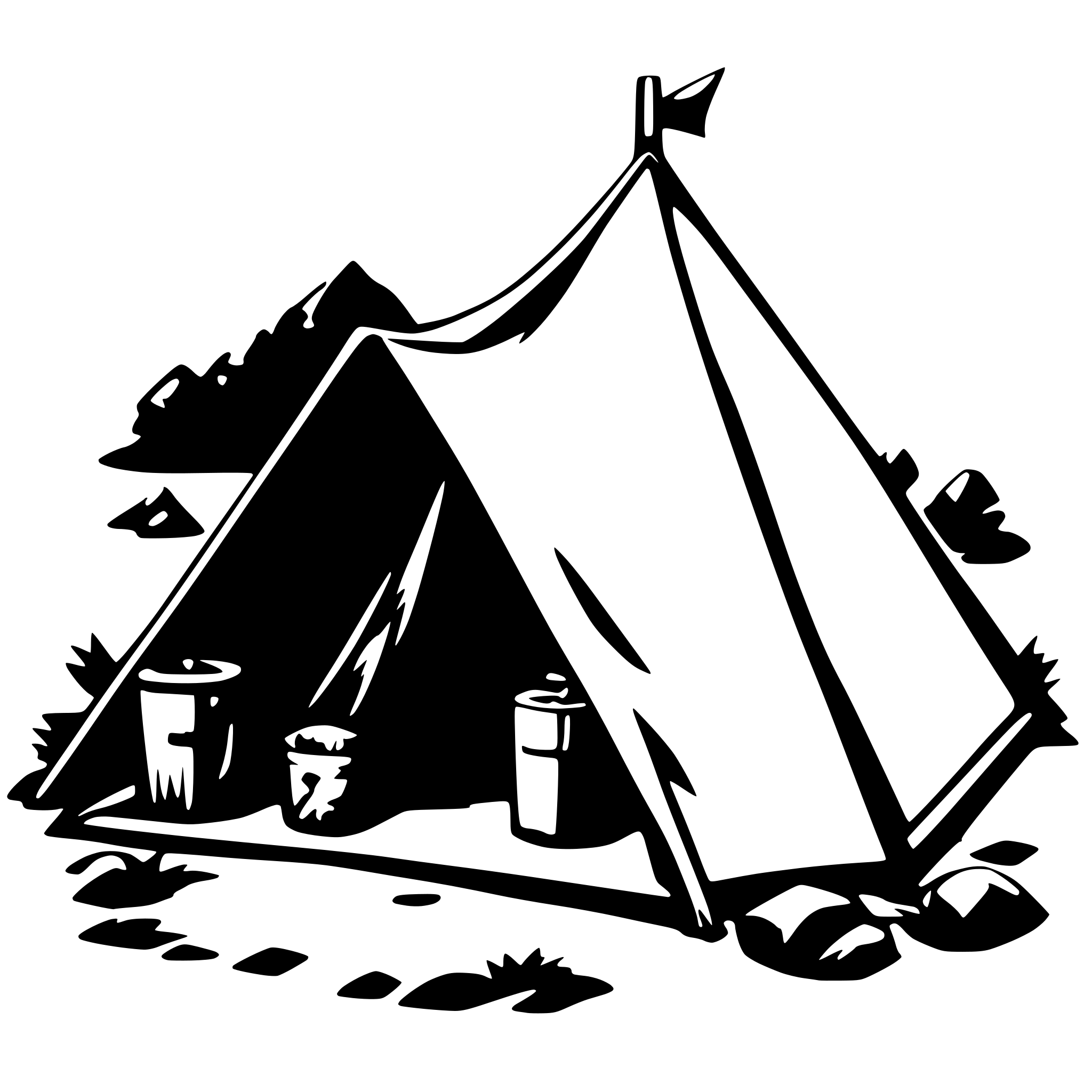 AI-generated SVG of '2d simple scout tent'