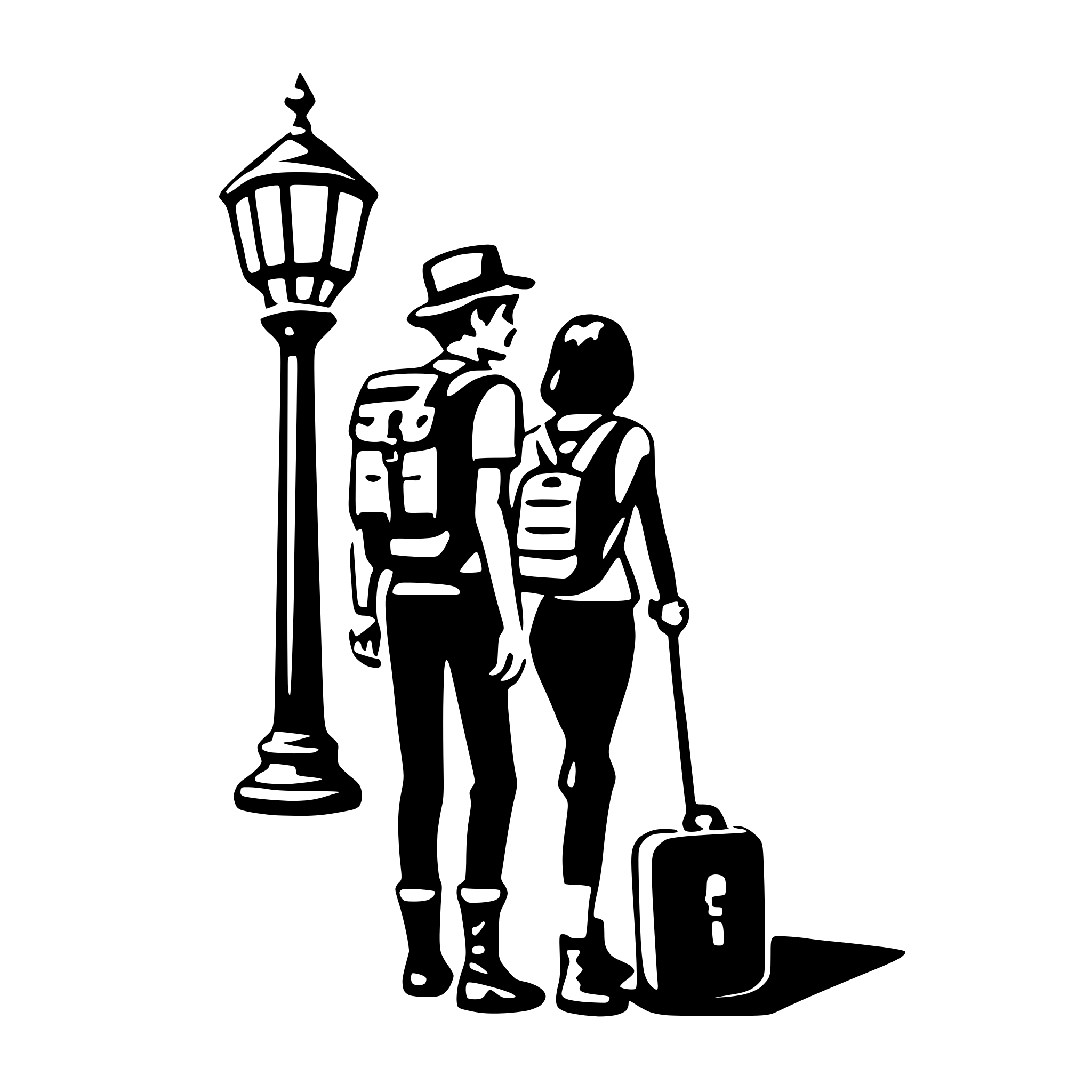 AI-generated SVG of a backpacking europe