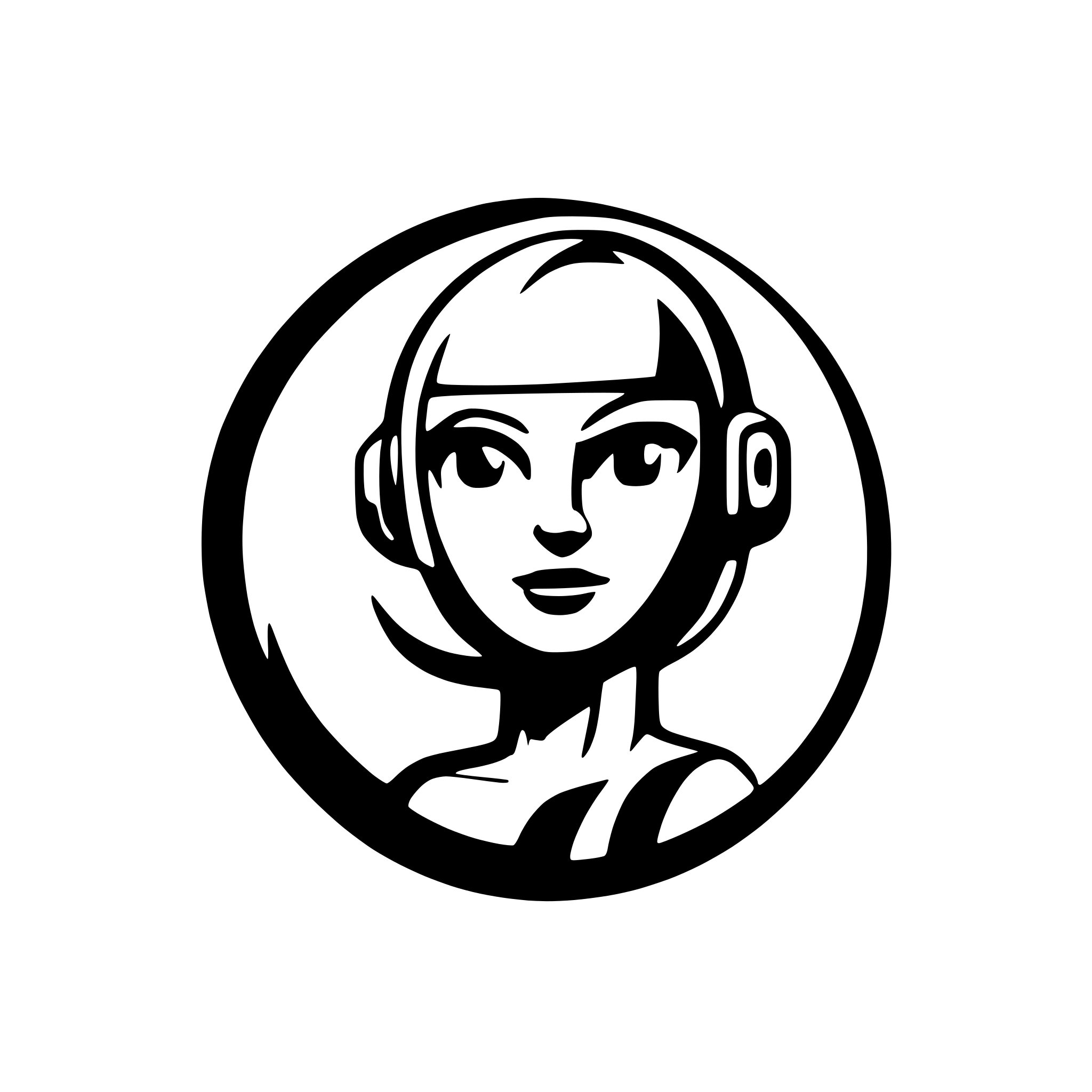 AI-generated SVG of 'abstract robot and human logo'
