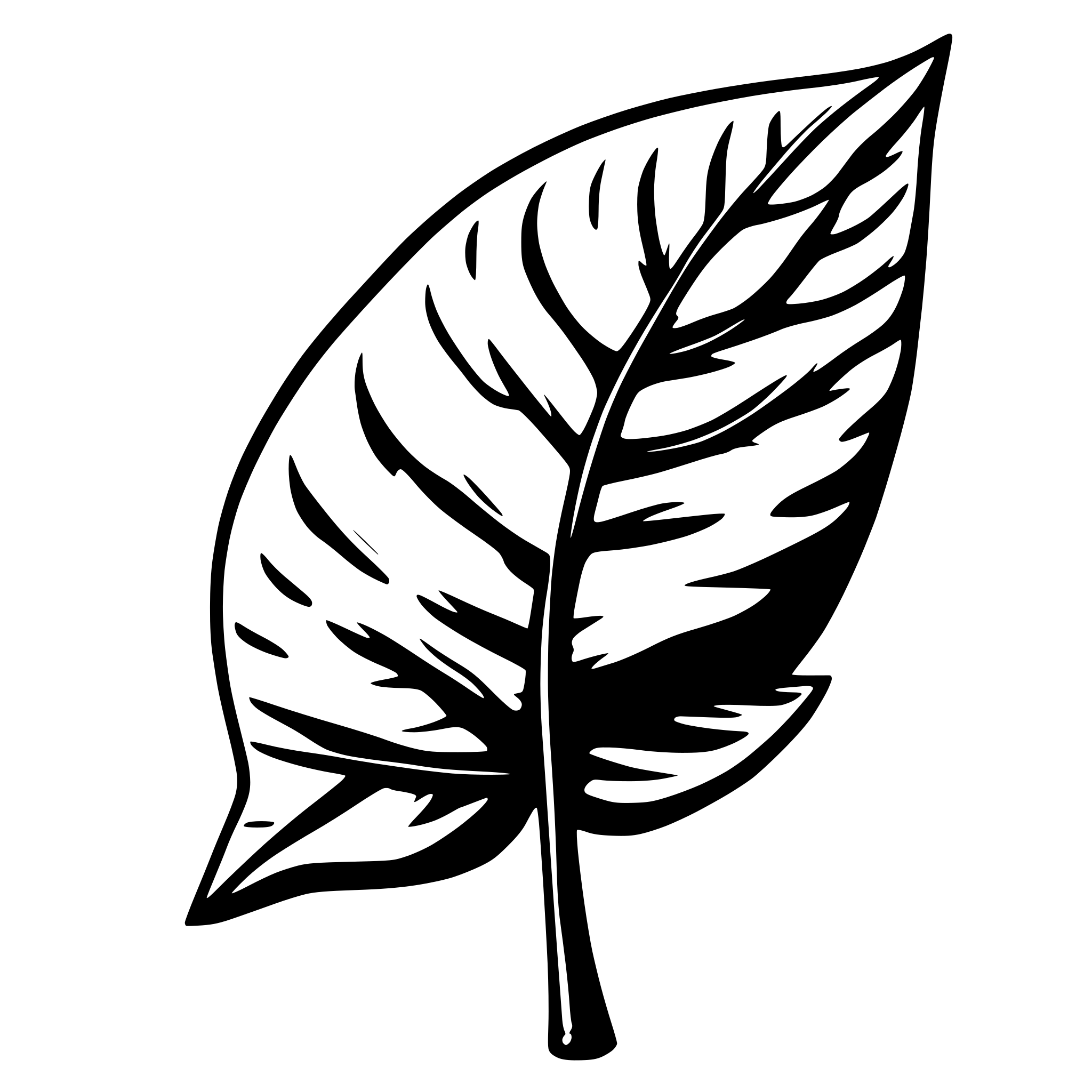 AI-generated SVG of 'a tree leaf with veins'