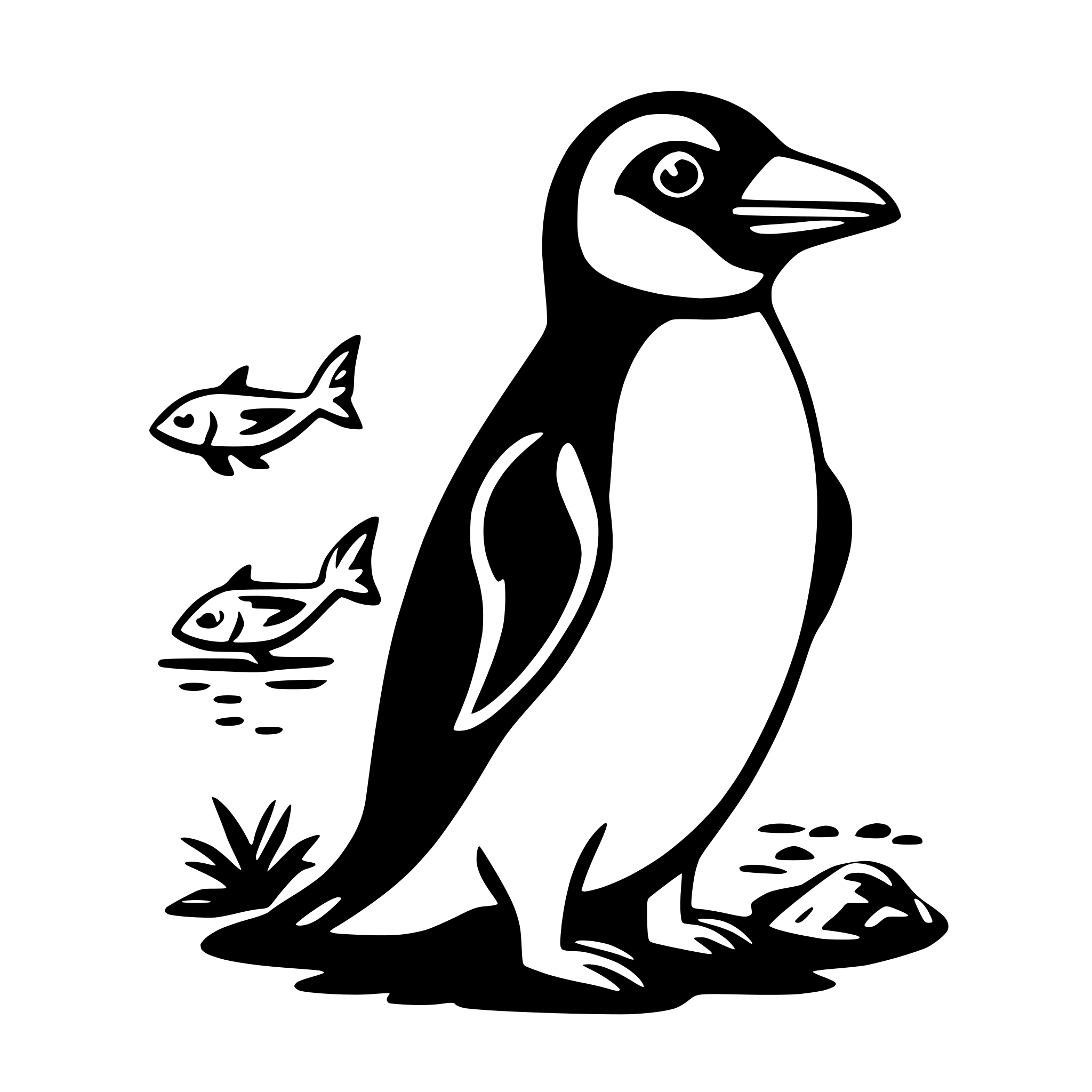 AI-generated SVG of 'penguin with fish'