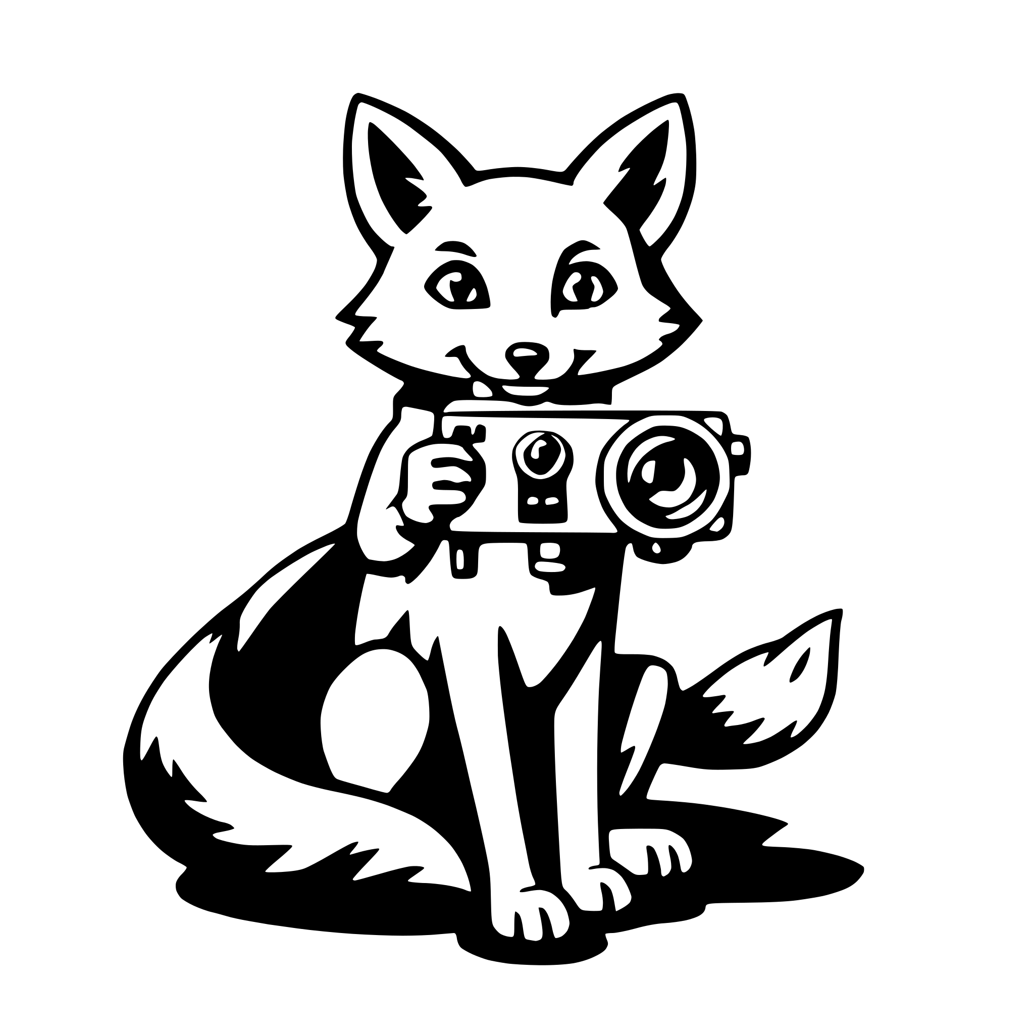 AI-generated SVG of a fox with camera