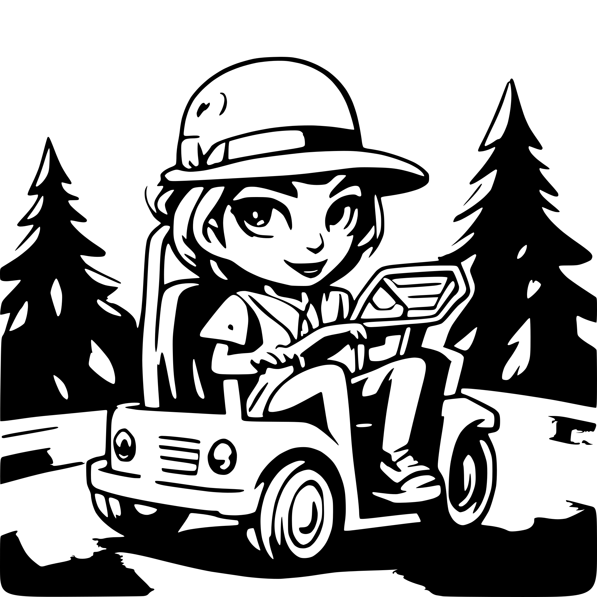 AI-generated SVG of 'mafia in a golf cart'