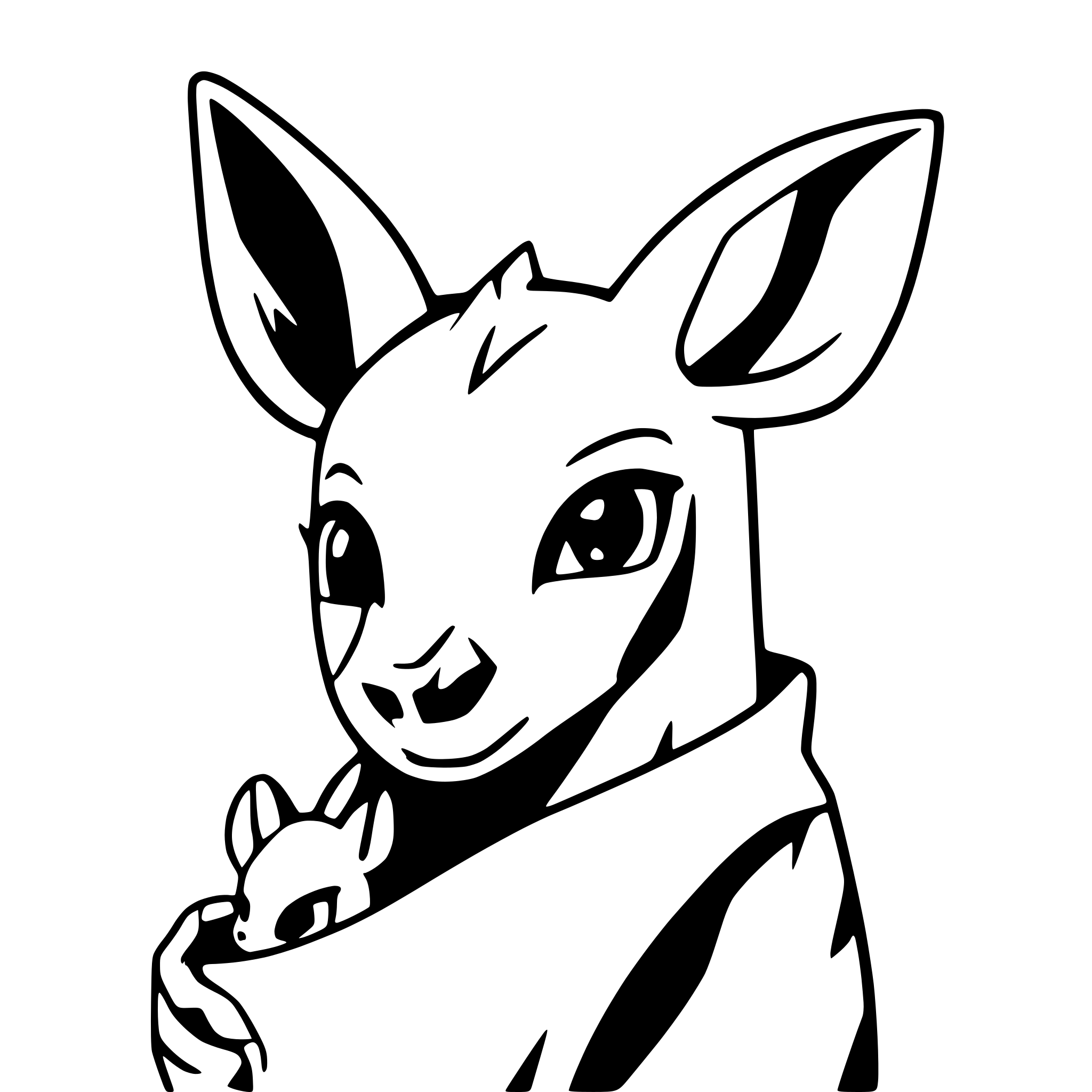 AI-generated SVG of a Mother kangaroo with joey in it's pouch.