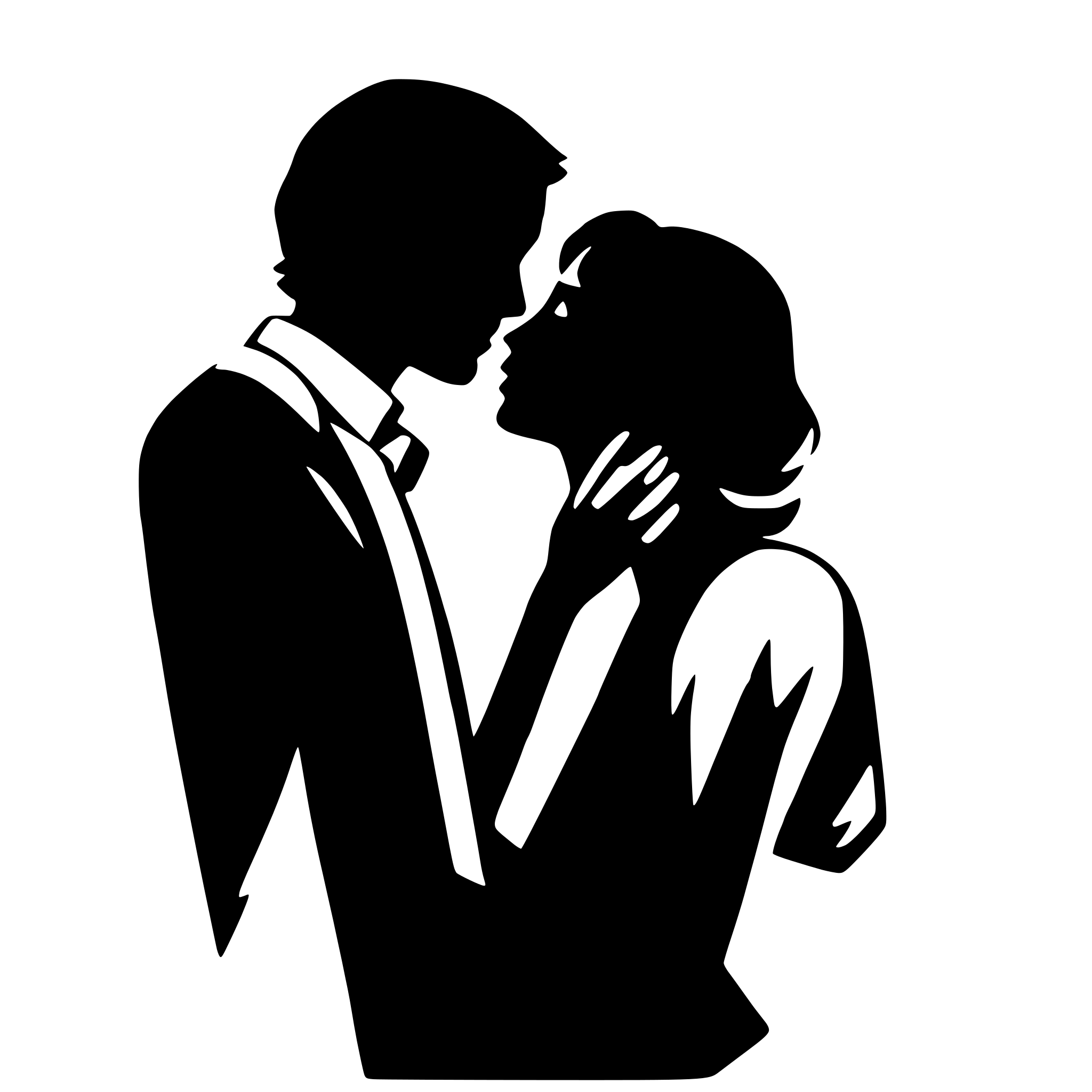 AI-generated SVG of a silhouetted couple kissing