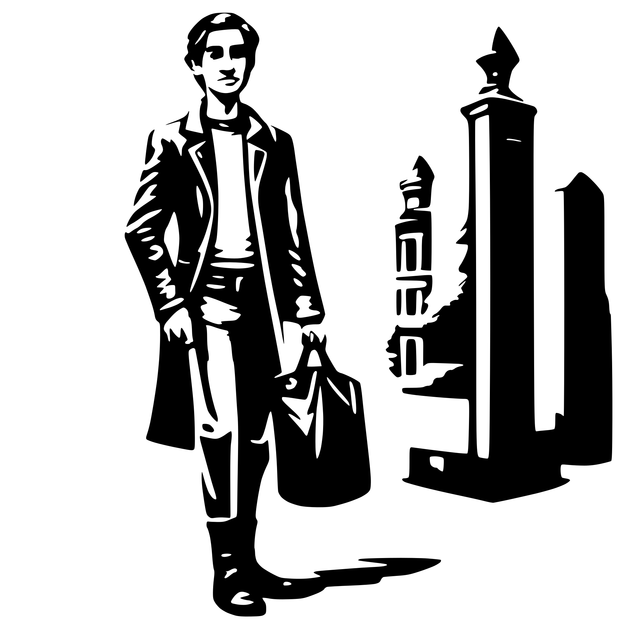 AI-generated SVG of a man with bag