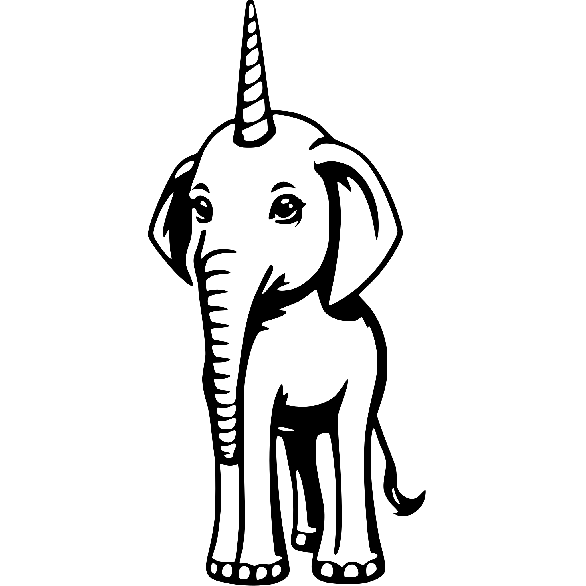 AI-generated SVG of a cute unicorn elephant