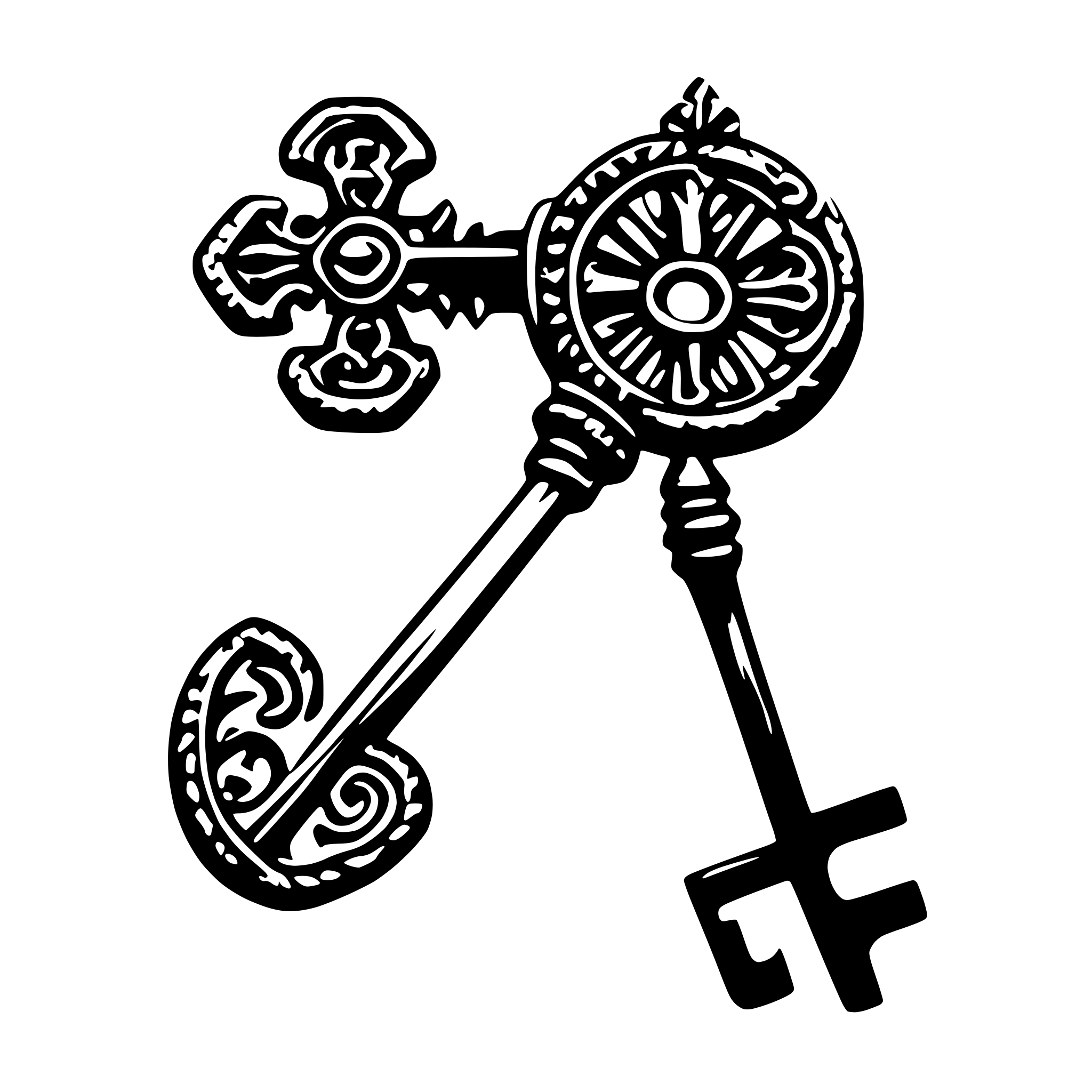 AI-generated SVG of 'vintage key'