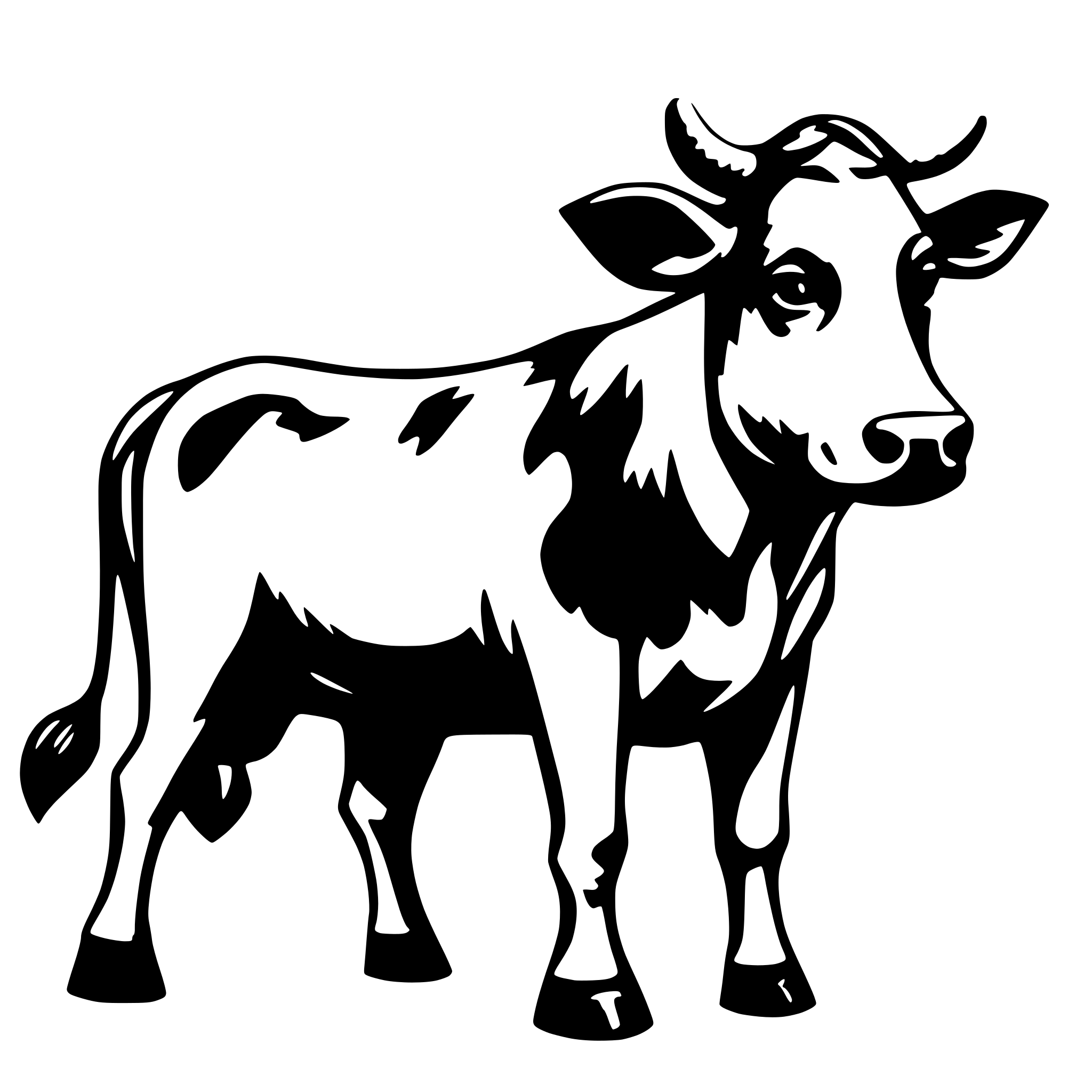 AI-generated SVG of 'side view cow simple'