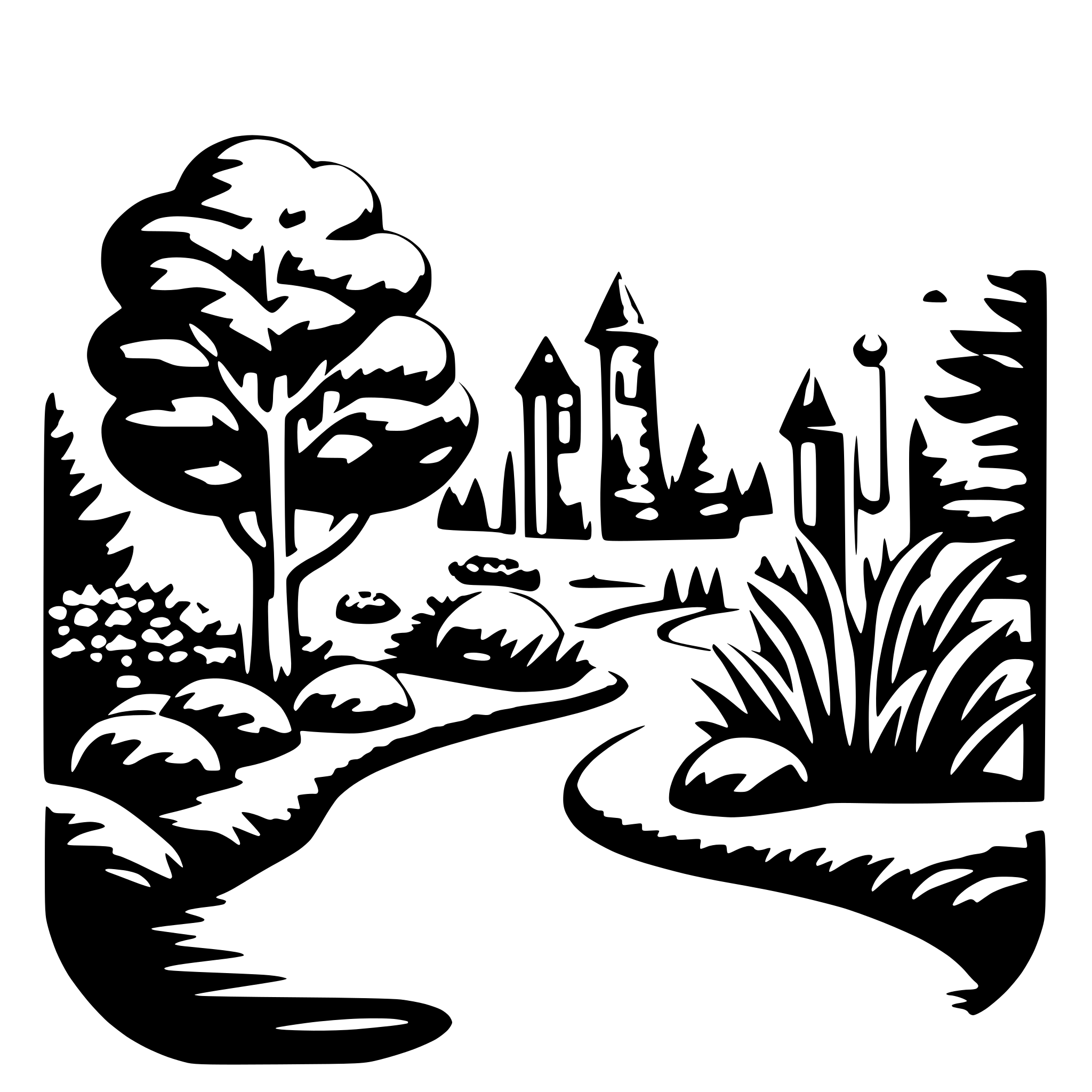 AI-generated SVG of 'A rainbow in the garden'