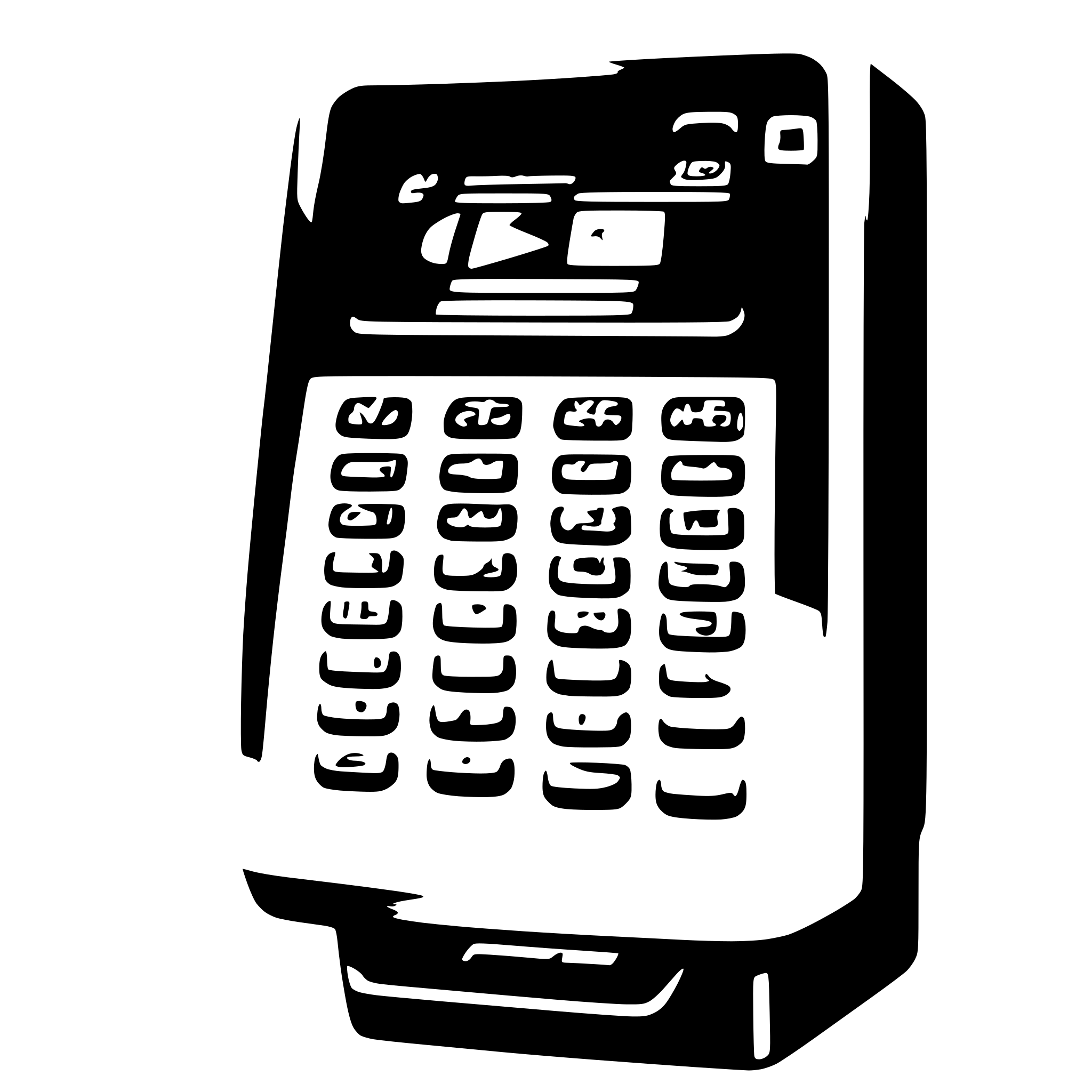 AI-generated SVG of a A sleek, modern credit card machine with a digital screen, designed with advanced encryption features. AI-generated SVG of a A sleek, modern credit card machine with a digital screen, designed with advanced encryption features.
