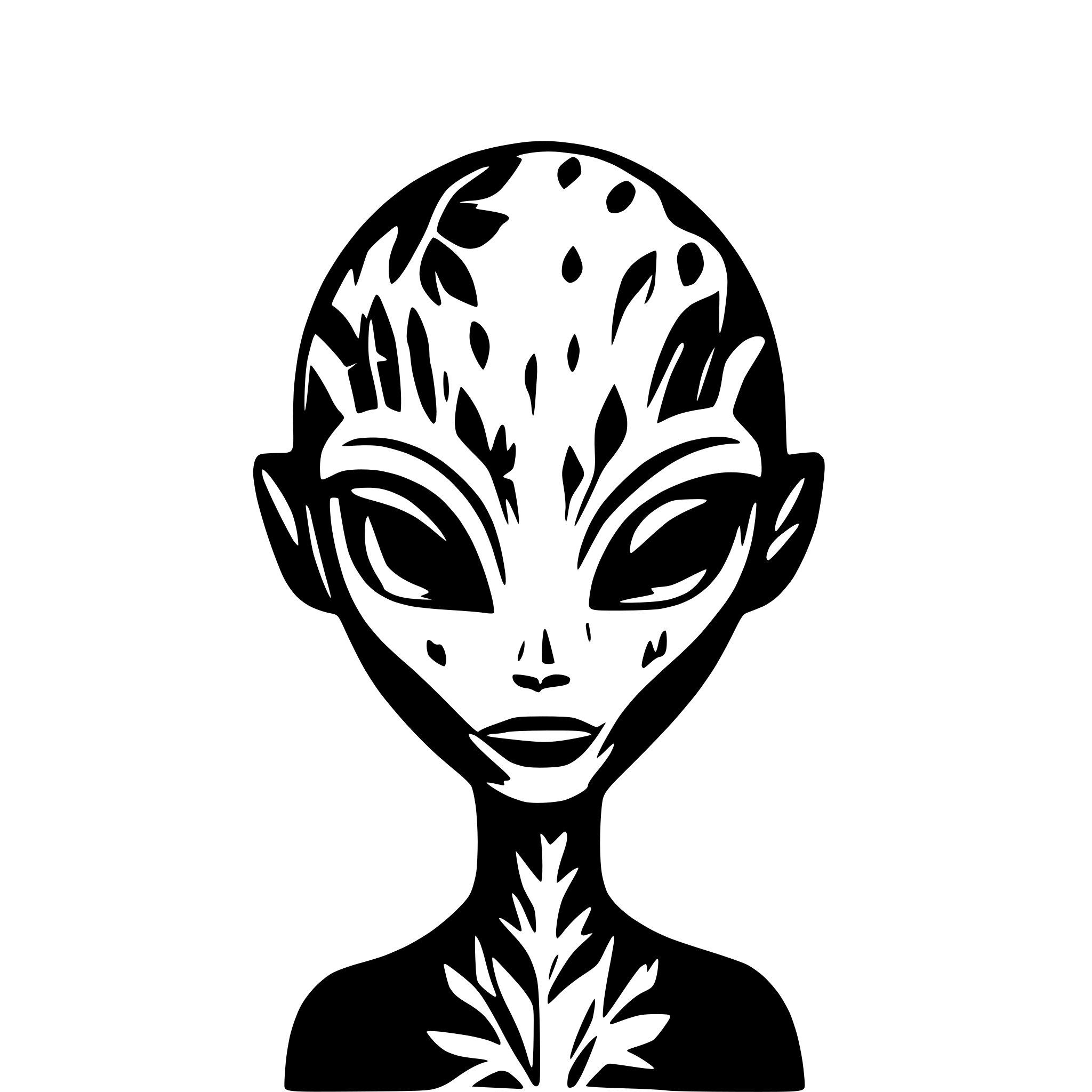 AI-generated SVG of a alien head