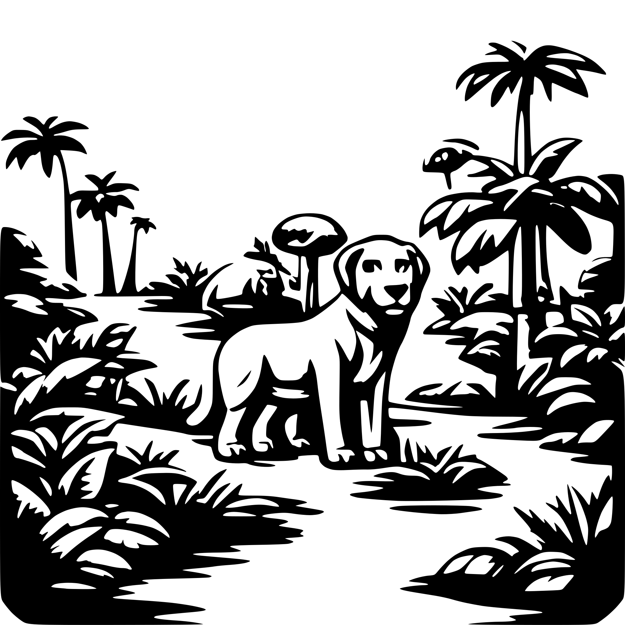 AI-generated SVG of a jungle animals ecosystem