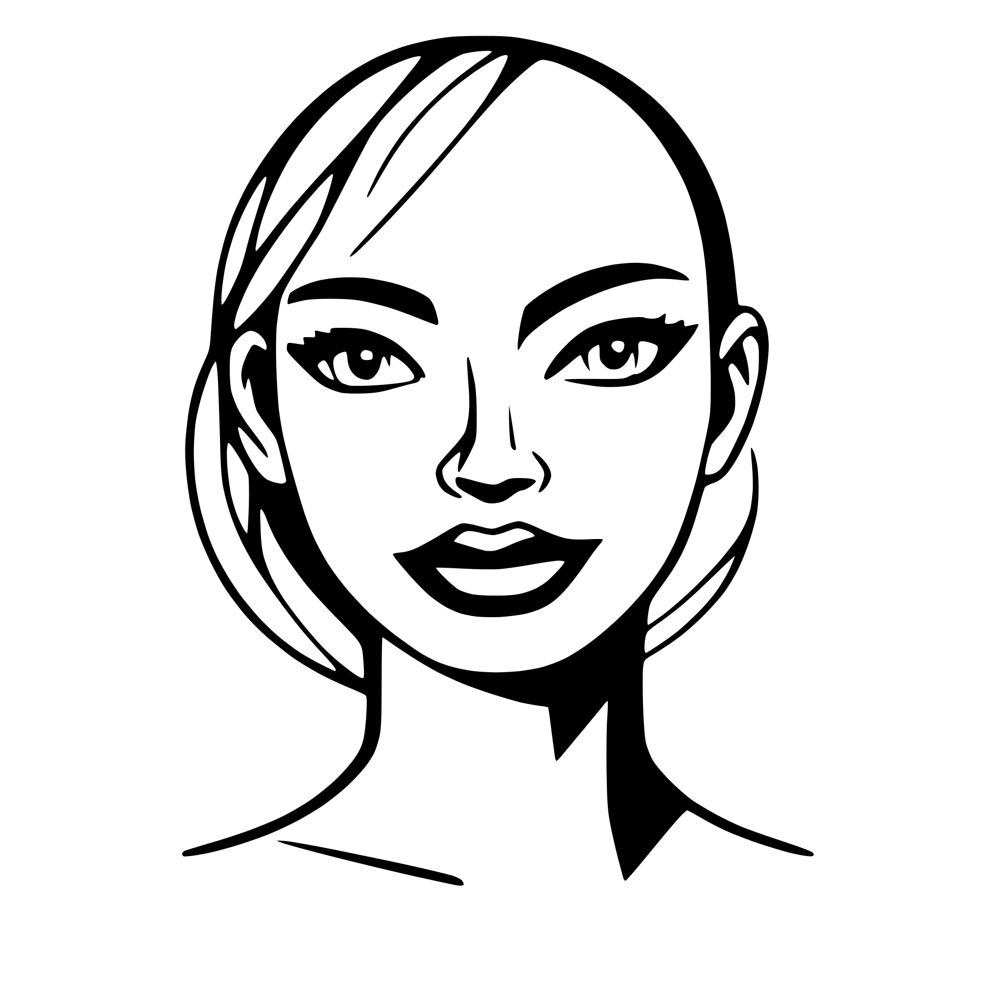 AI-generated SVG of a abstract face with geometric shapes