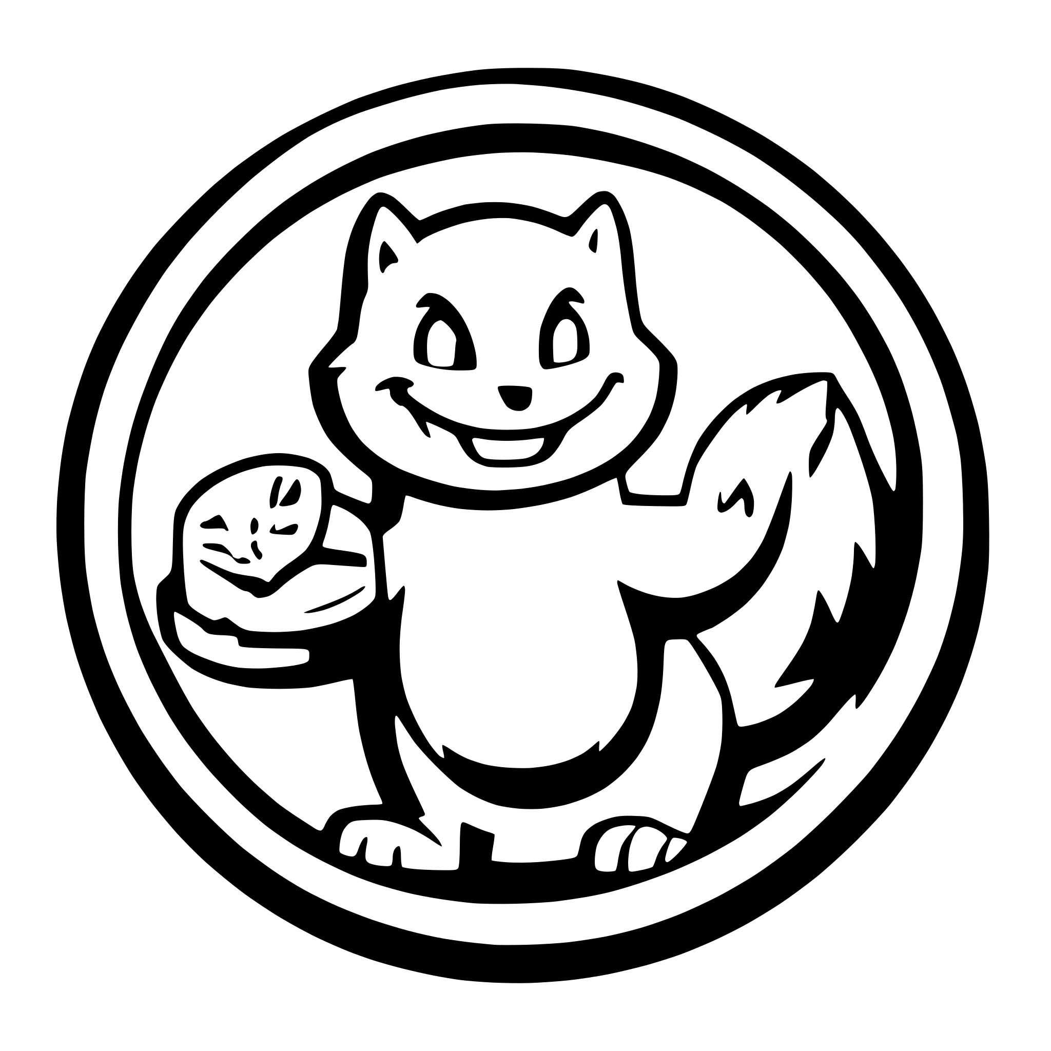 AI-generated SVG of a smiling squirrel holding a coin