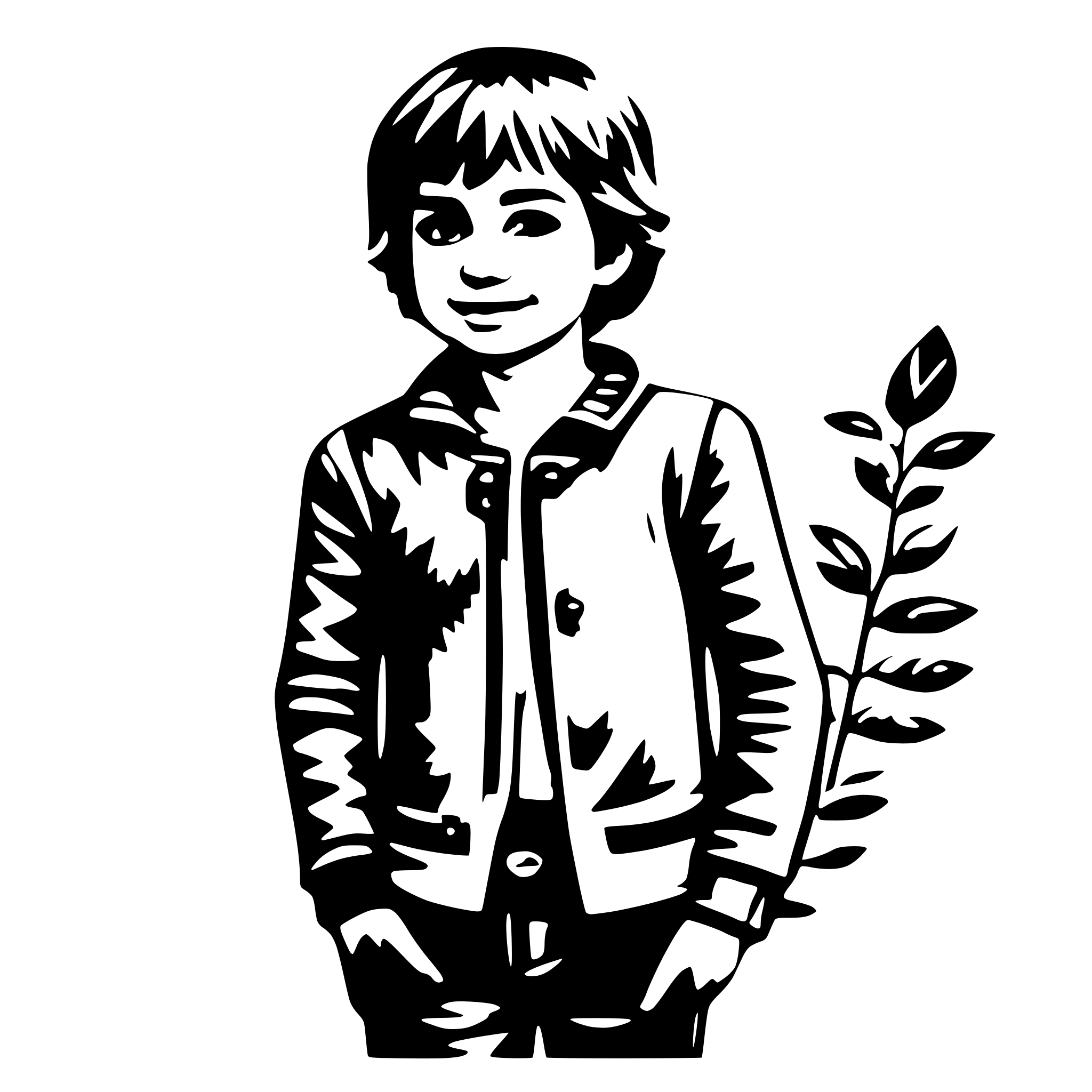AI-generated SVG of a Create a picture with a child boy SVG format