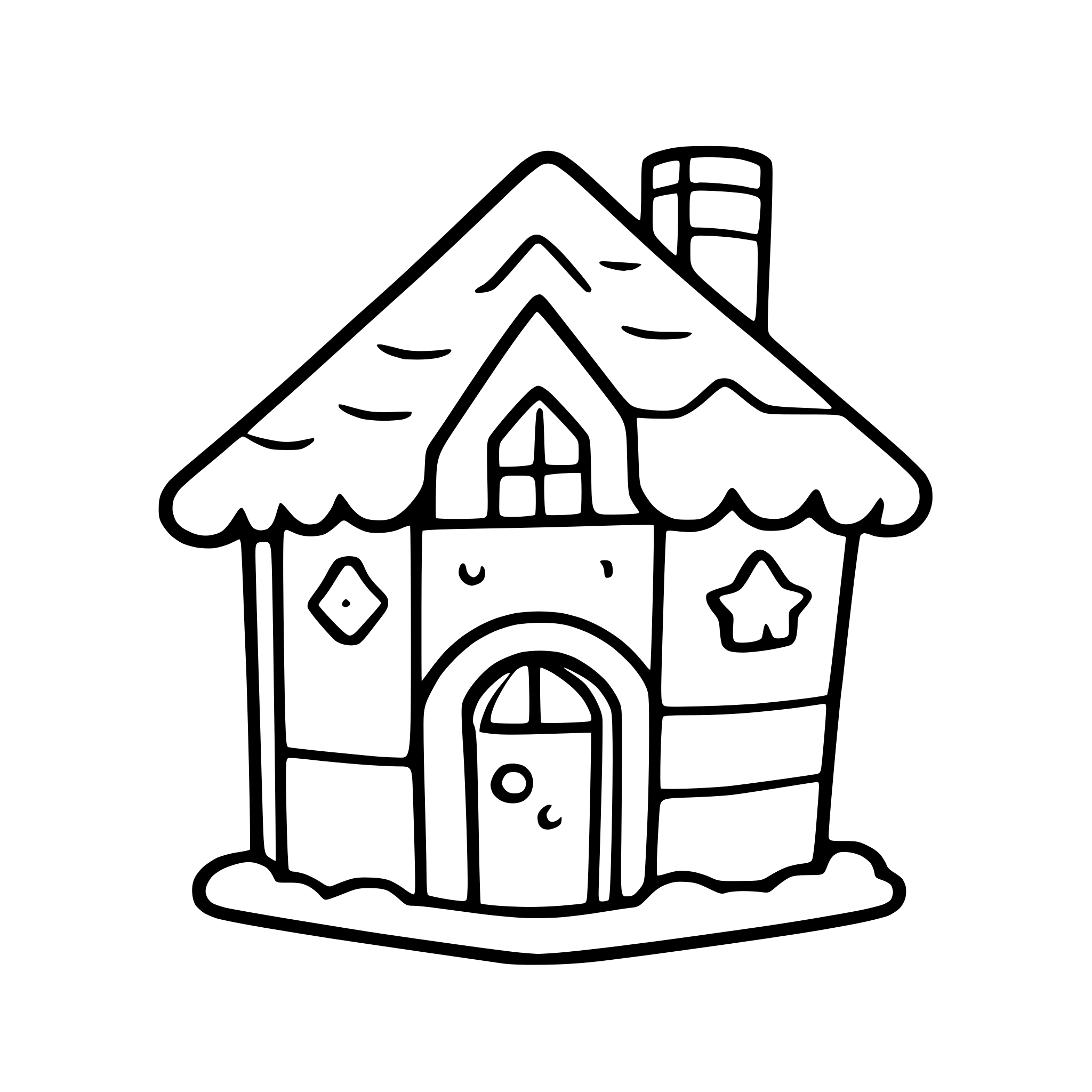 AI-generated SVG of a a simple gingerbread house. front view.