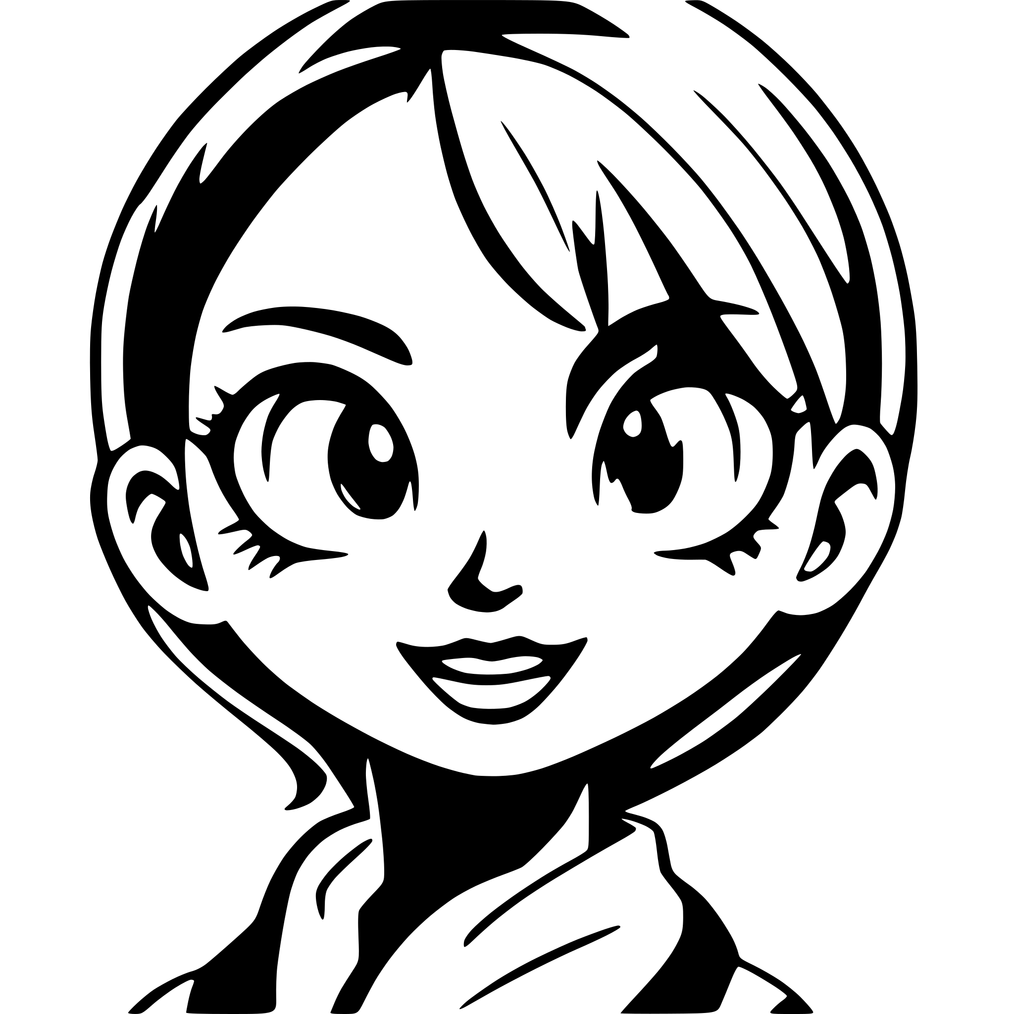AI-generated SVG of a silly face big nose more ghibli studio like