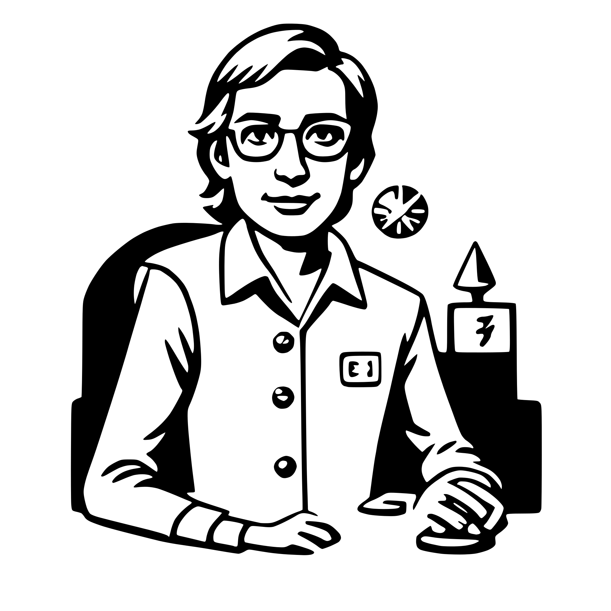 AI-generated SVG of a physicist