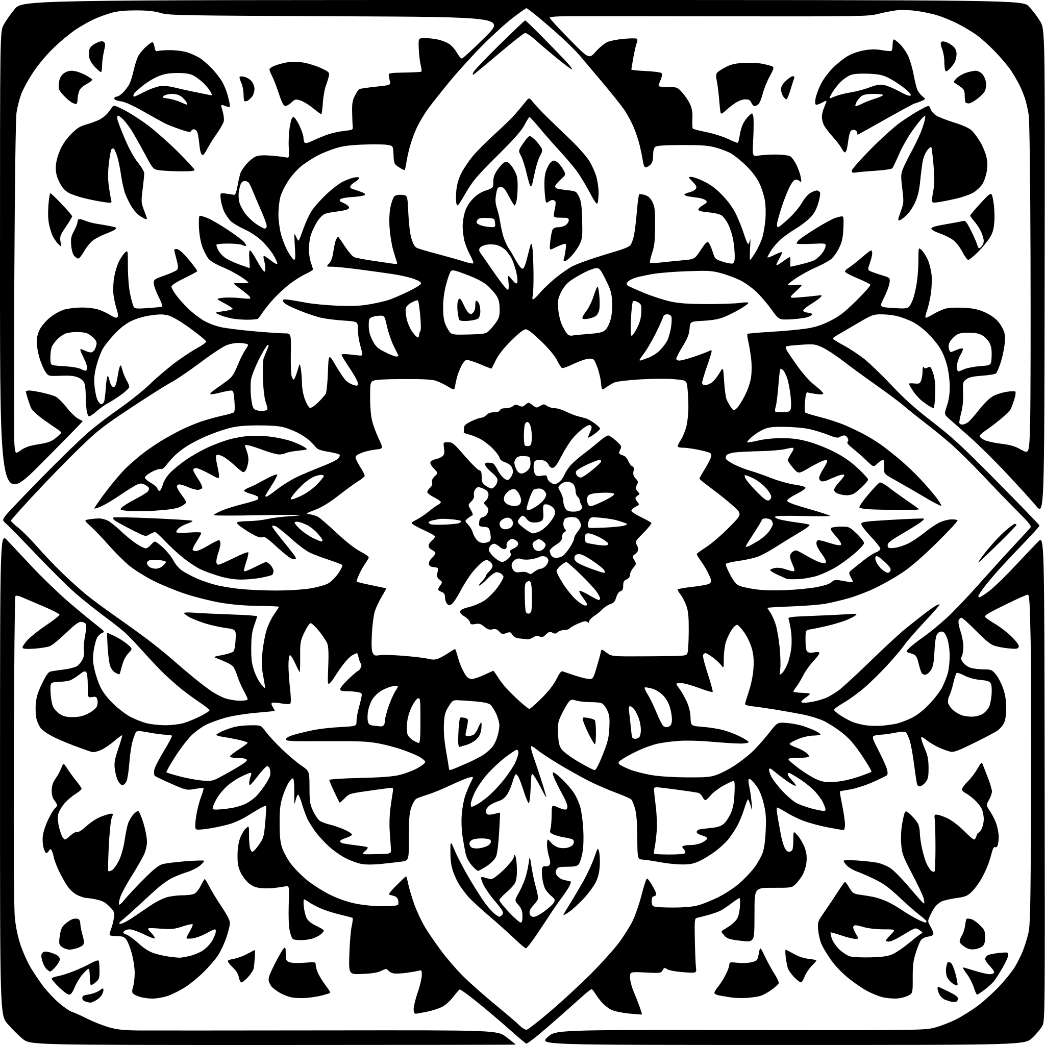 AI-generated SVG of a floral ornament afghan style detailed