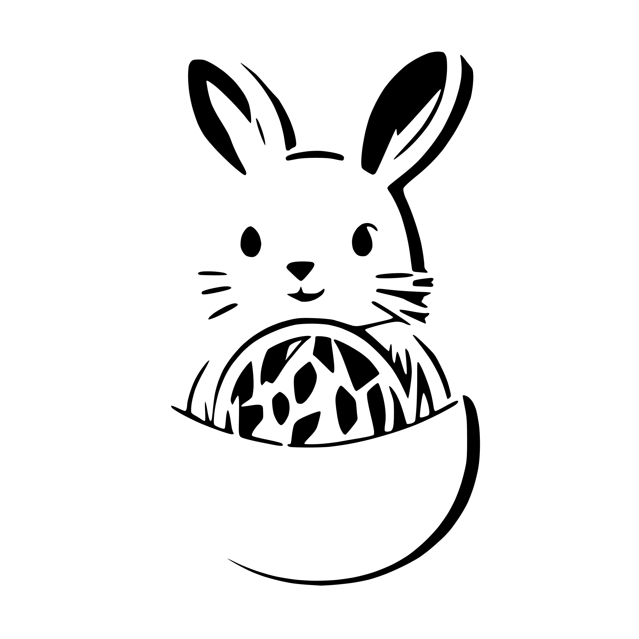 AI-generated SVG of a cute easter bunny and easter egg