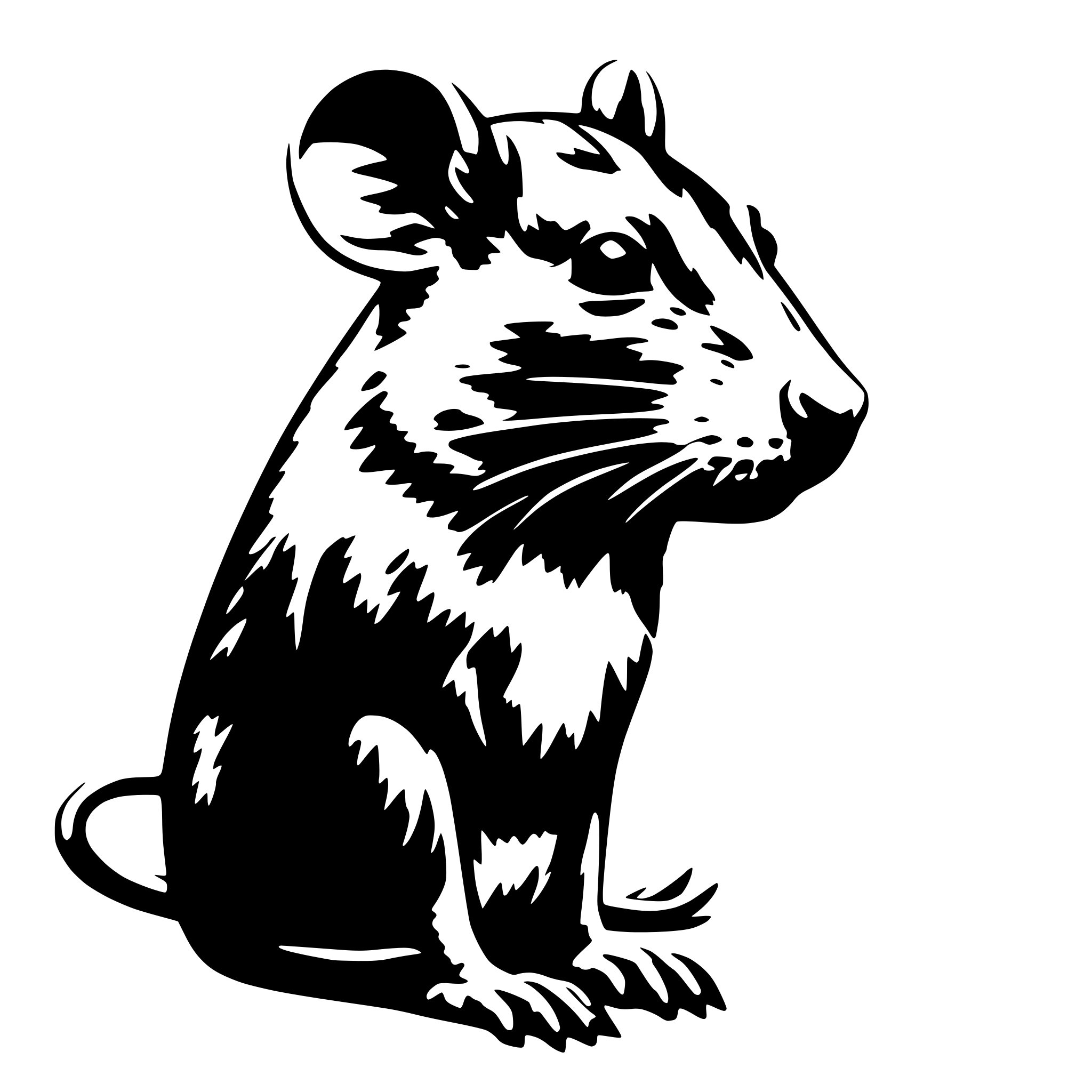 AI-generated SVG of a a domestic rat sitting in three quarters with a mischievous look AI-generated SVG of a a domestic rat sitting in three quarters with a mischievous look
