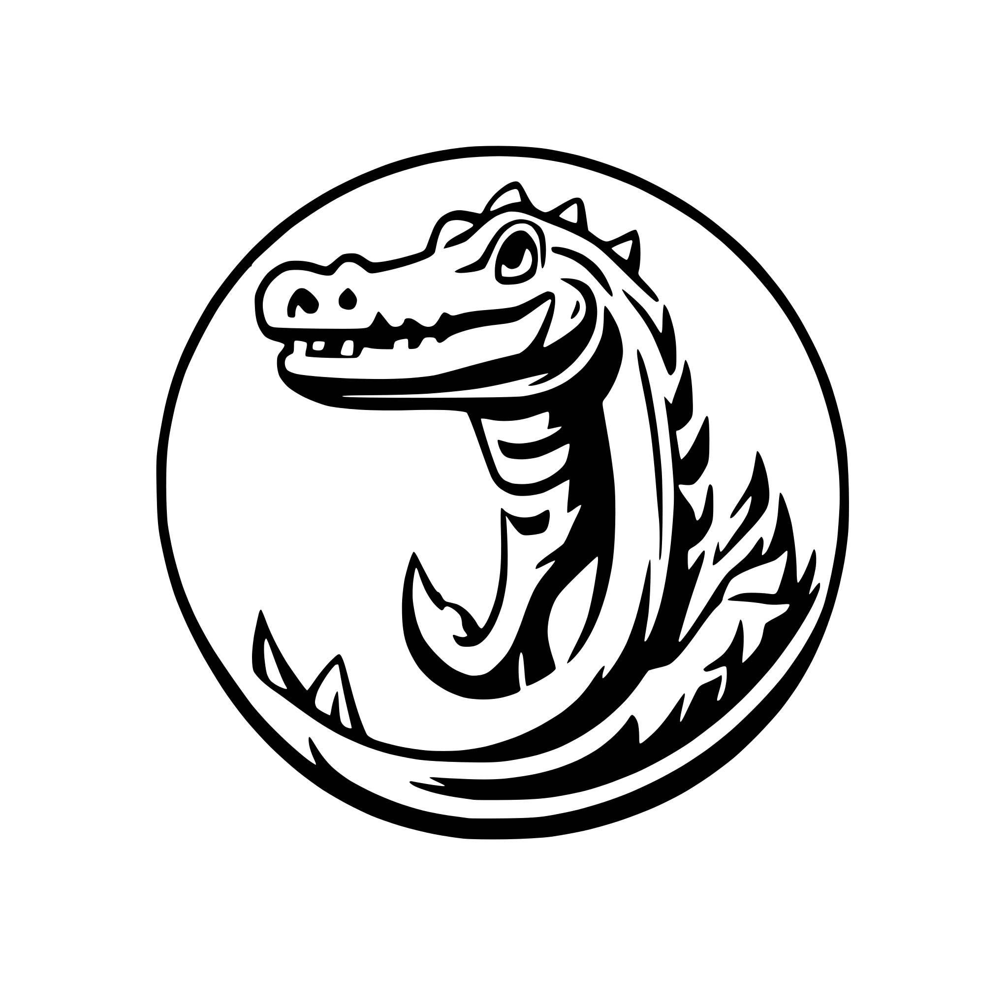 AI-generated SVG of a burning alligator logo