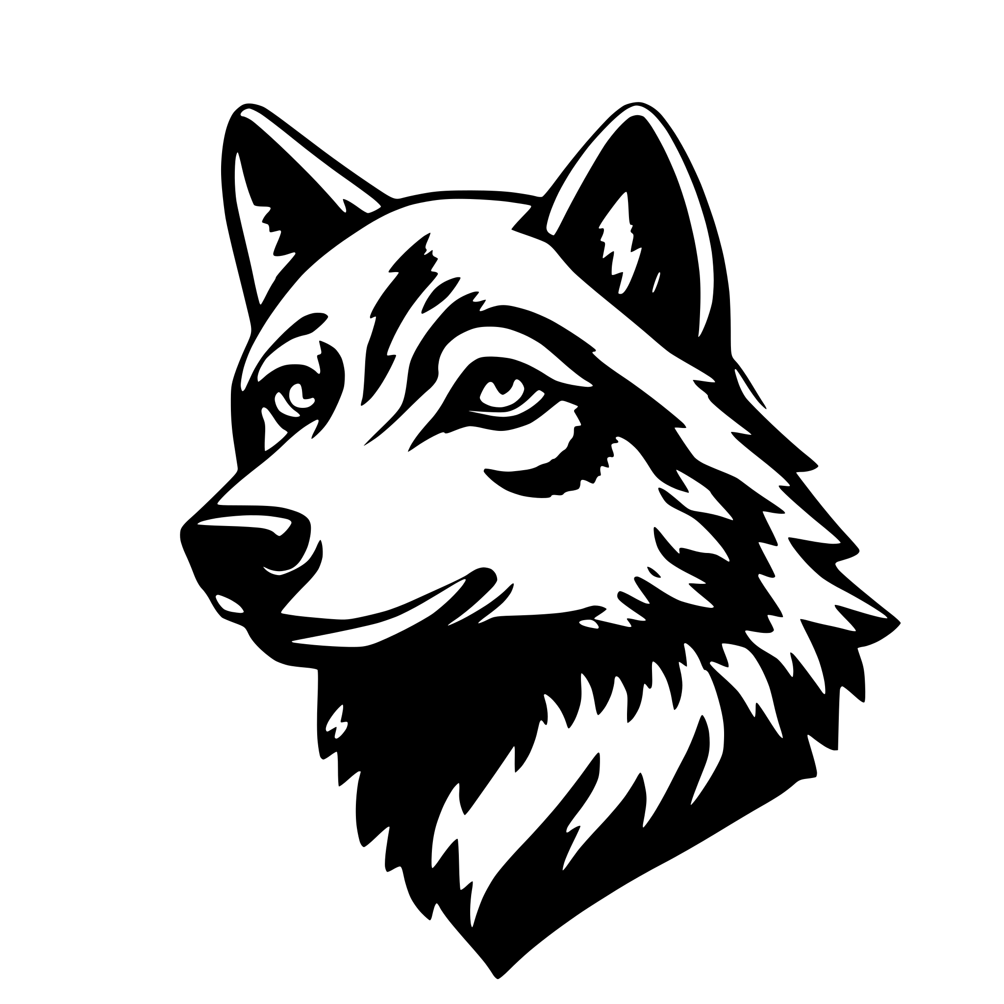 AI-generated SVG of a wolf