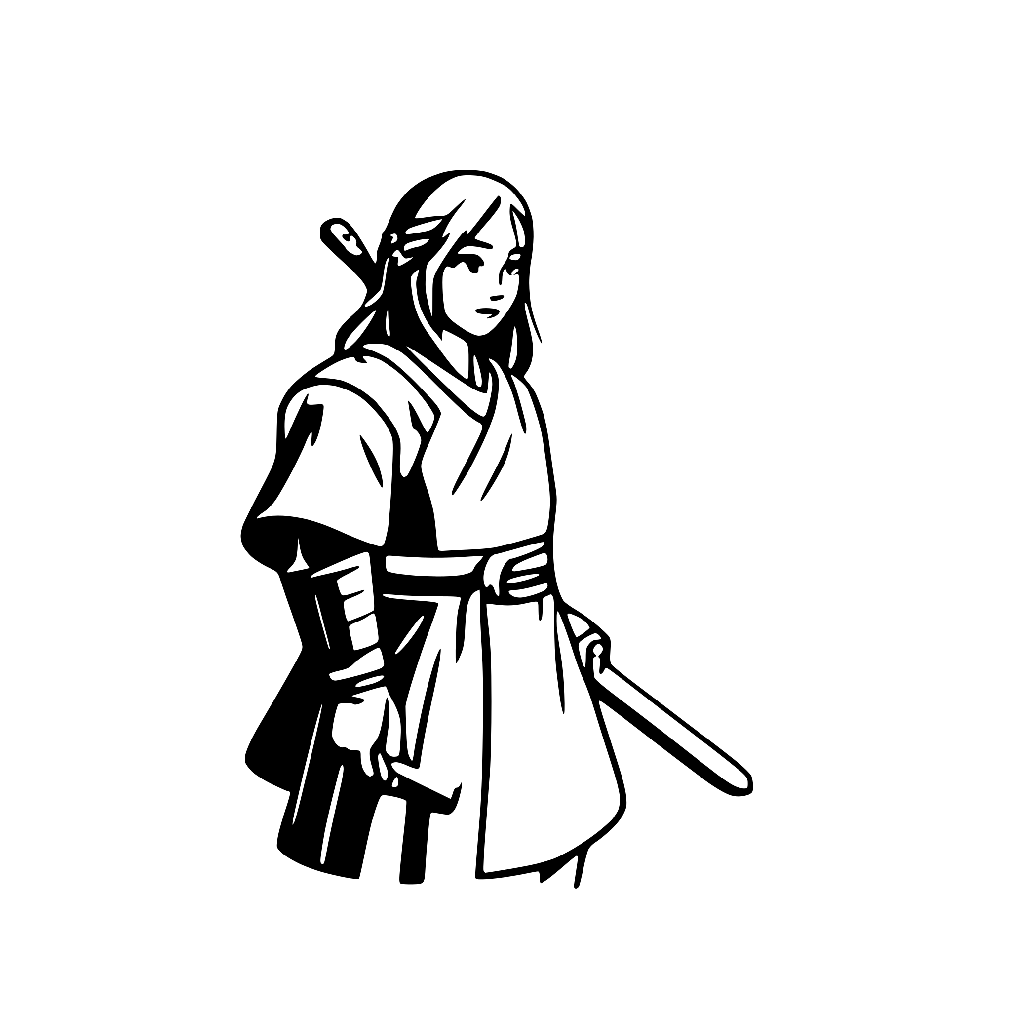 AI-generated SVG of 'lonely samurai'
