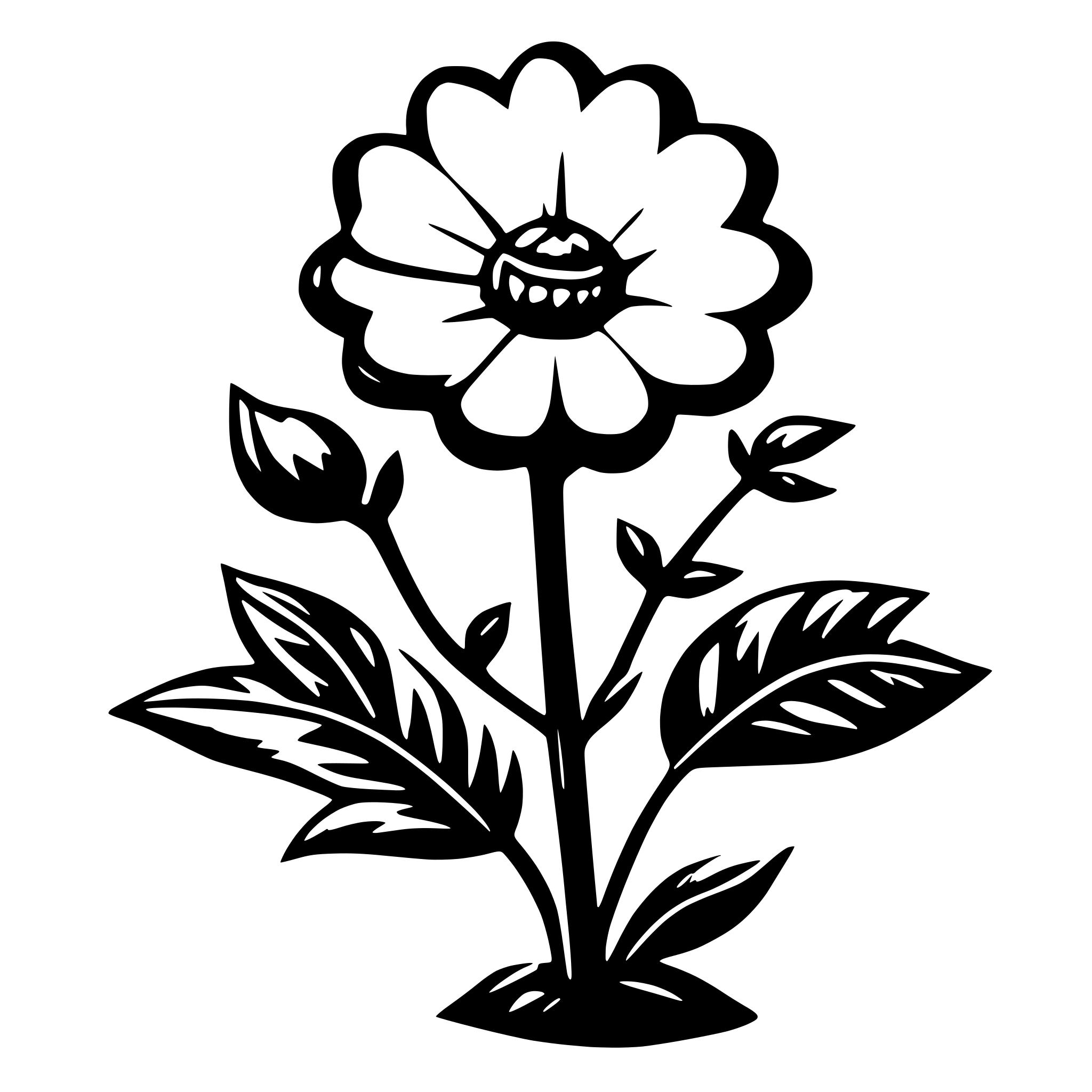 AI-generated SVG of a flower with a bud made of teeth