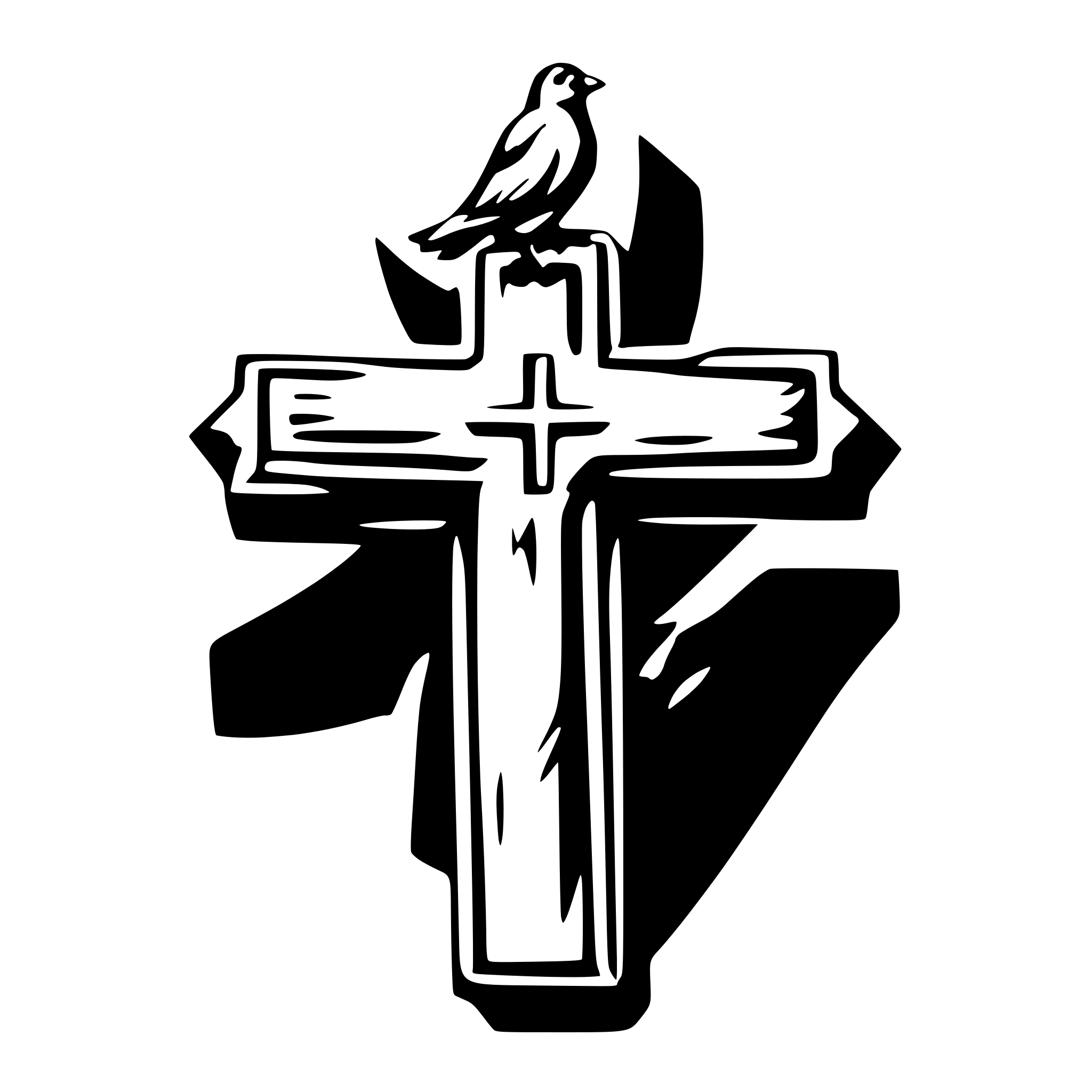 AI-generated SVG of 'Cross with dove of peace'