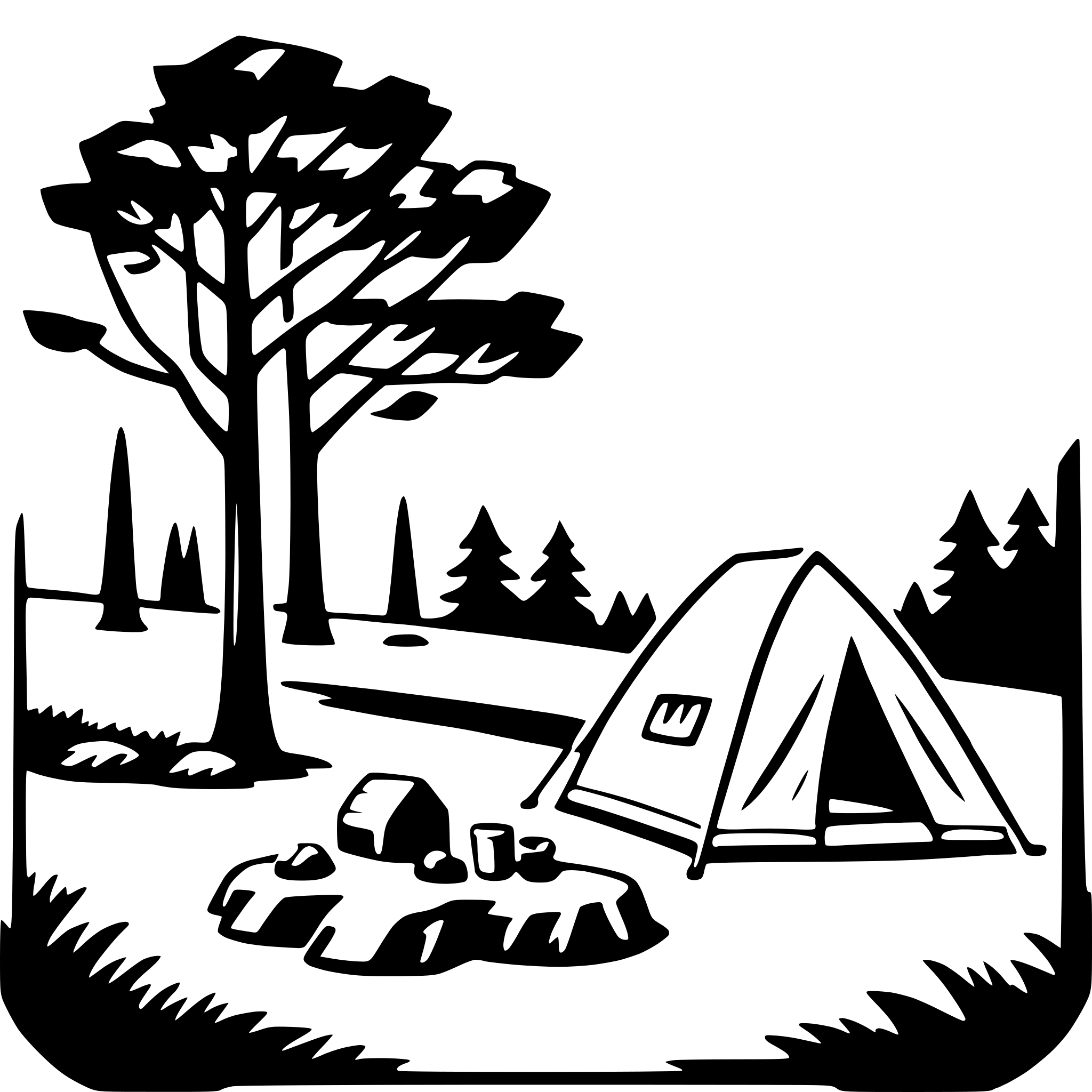 AI-generated SVG of a camping in national park