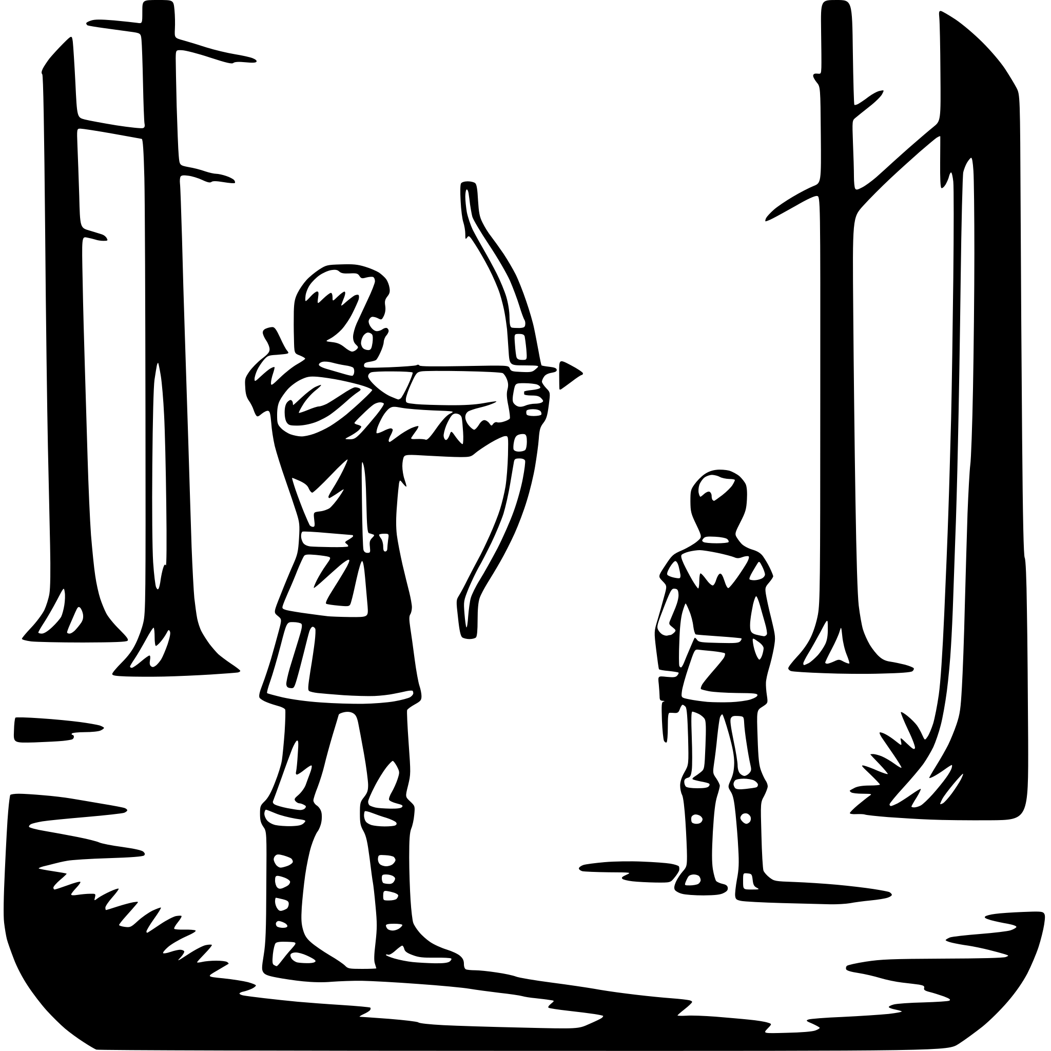 AI-generated SVG of 'archery in forest'