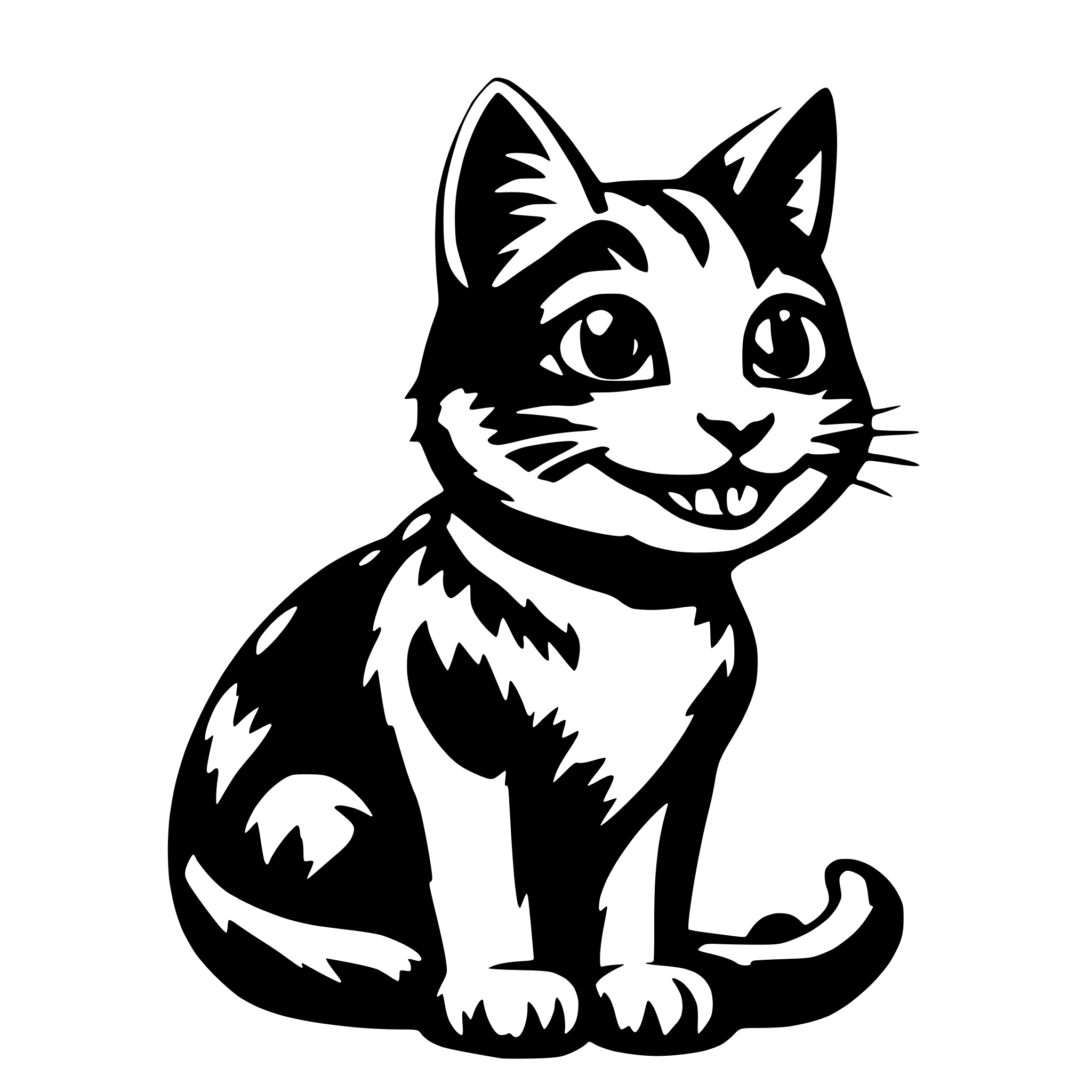 AI-generated SVG of 'A cat smiling'