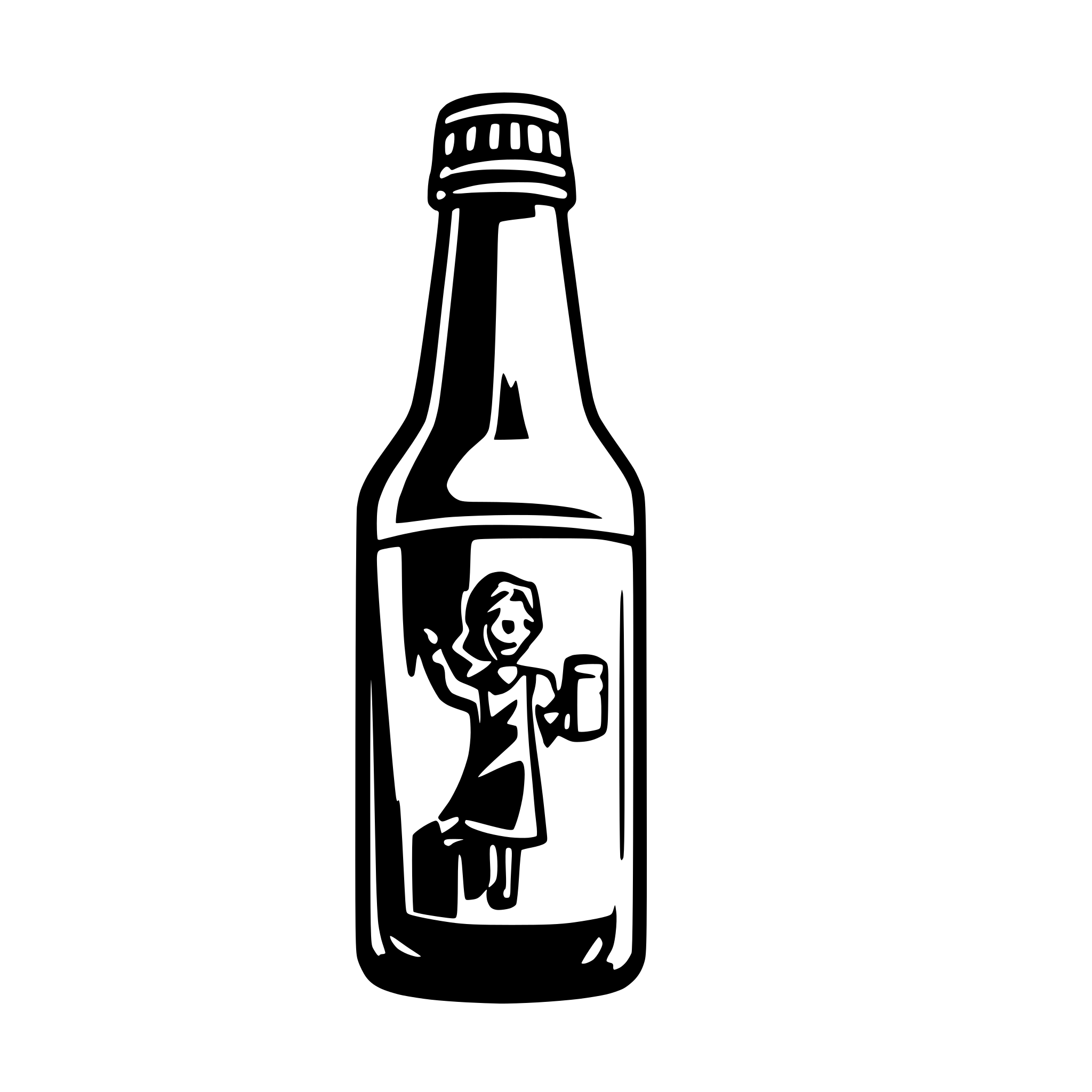 AI-generated SVG of a beer bottle dancing